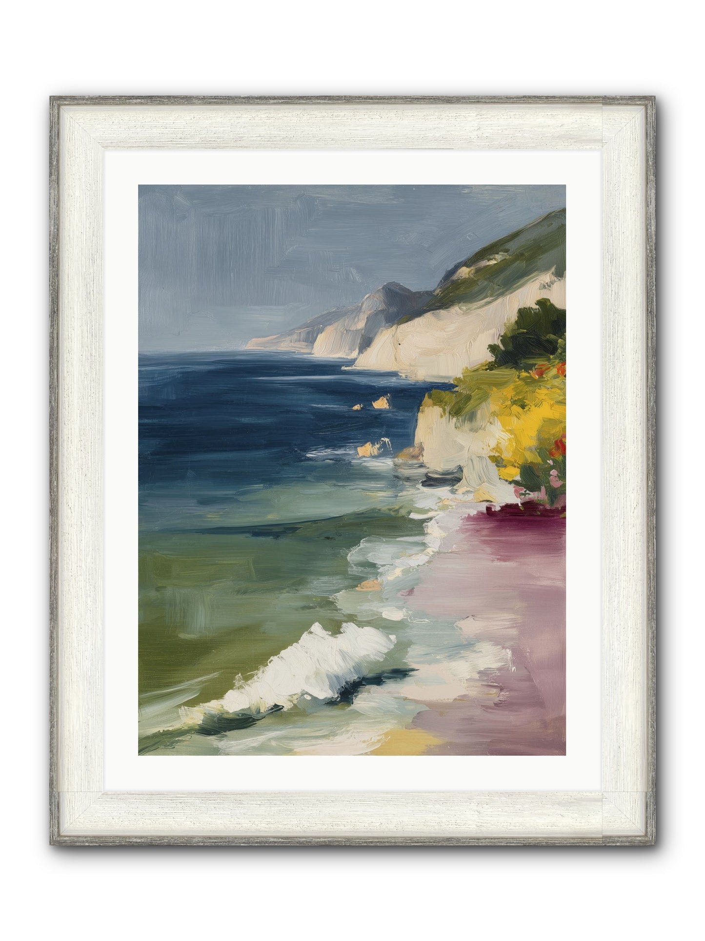 Cloudless Skies Framed Print - Driftwood White 24x32