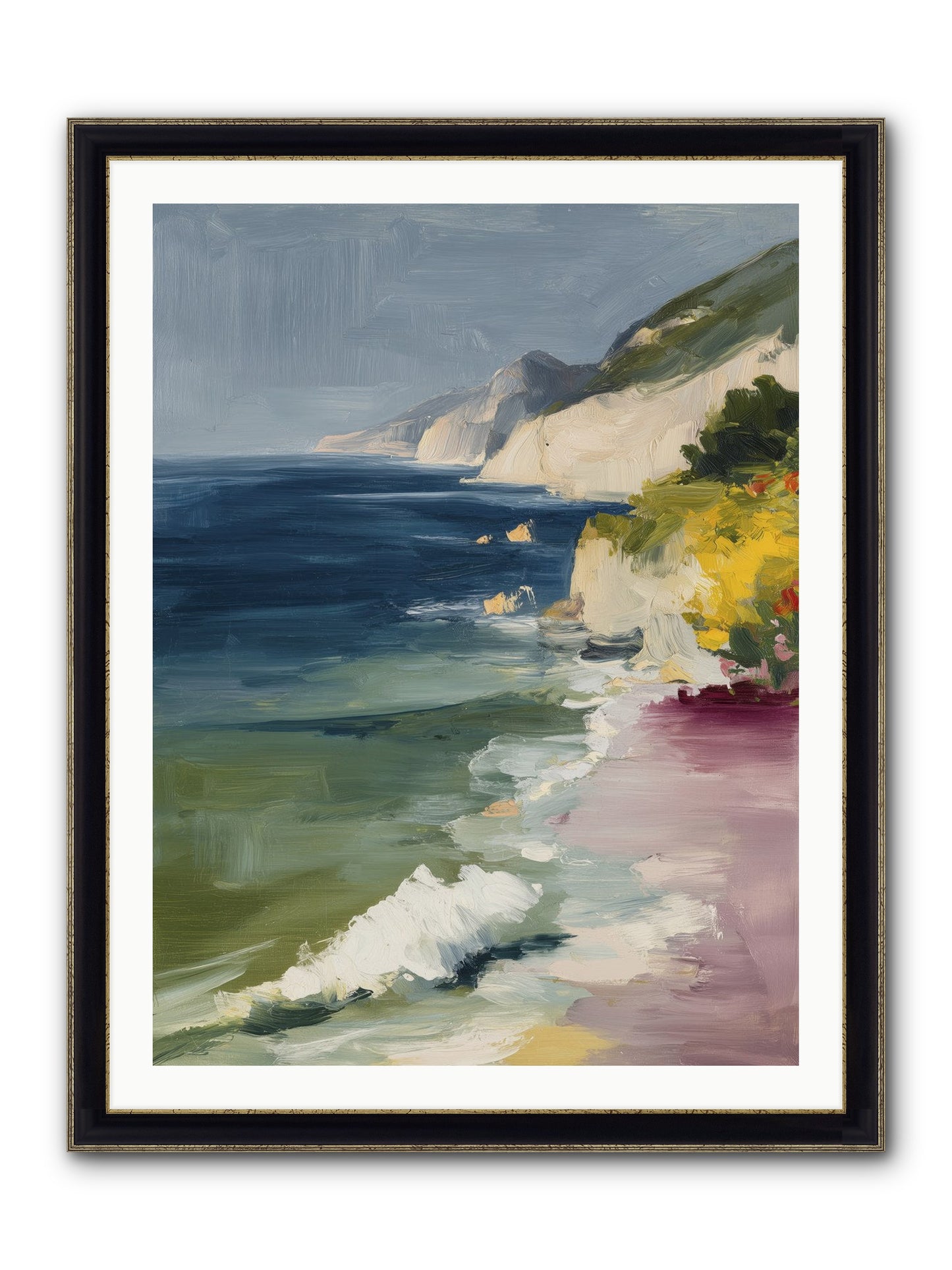 Cloudless Skies Framed Print - Black & Gold 30x40