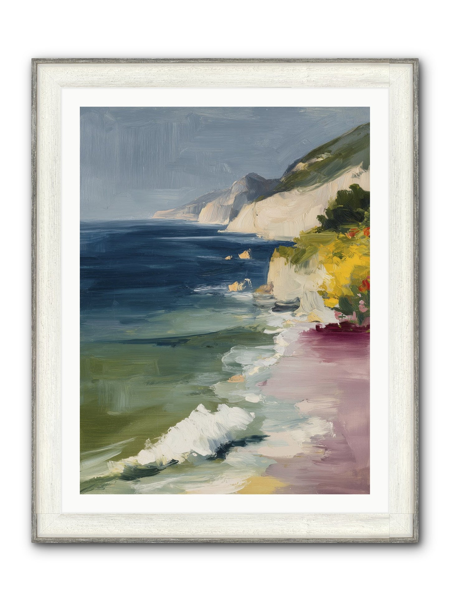 Cloudless Skies Framed Print - Driftwood White 30x40