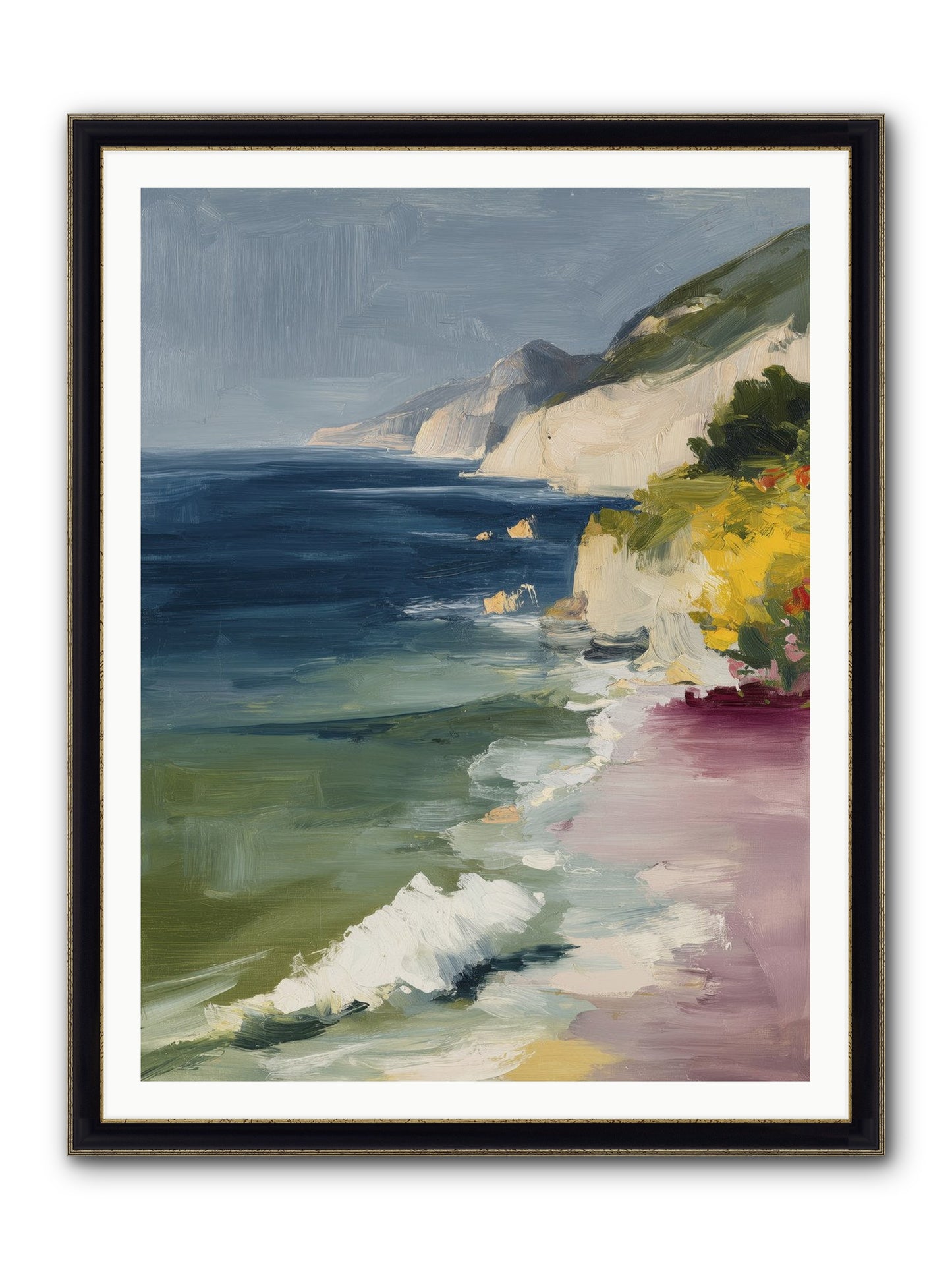 Cloudless Skies Framed Print - Black & Gold 36x48