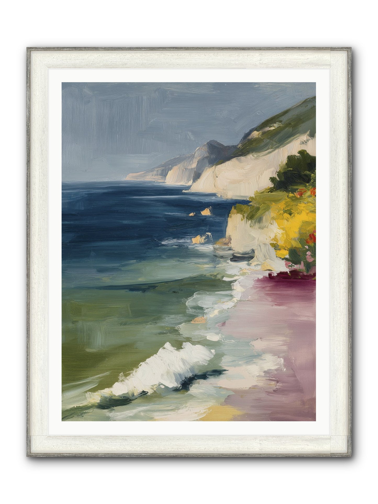 Cloudless Skies Framed Print - Driftwood White 36x48