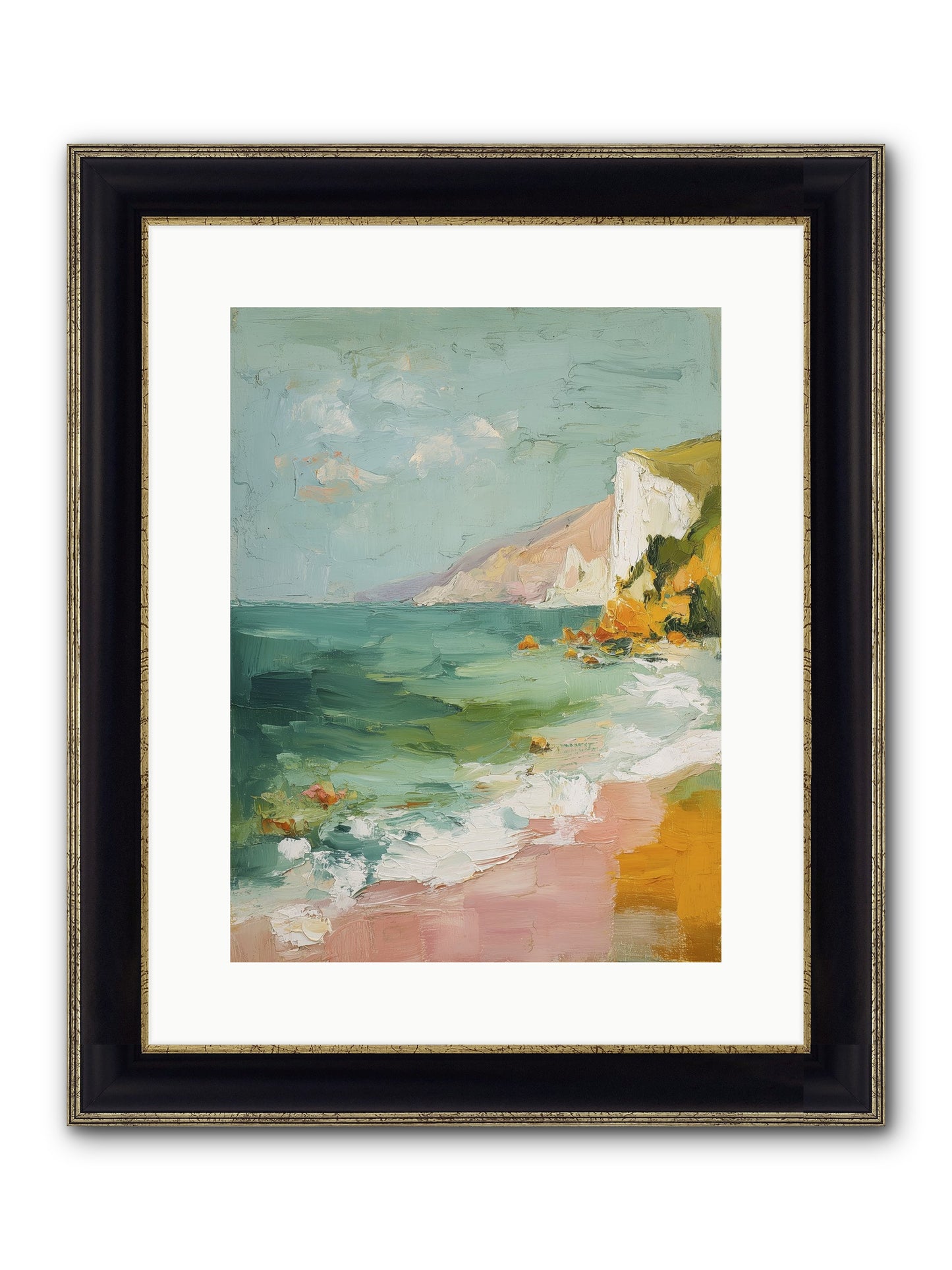 Clouds Across Blue Framed Print - Black & Gold 12x16