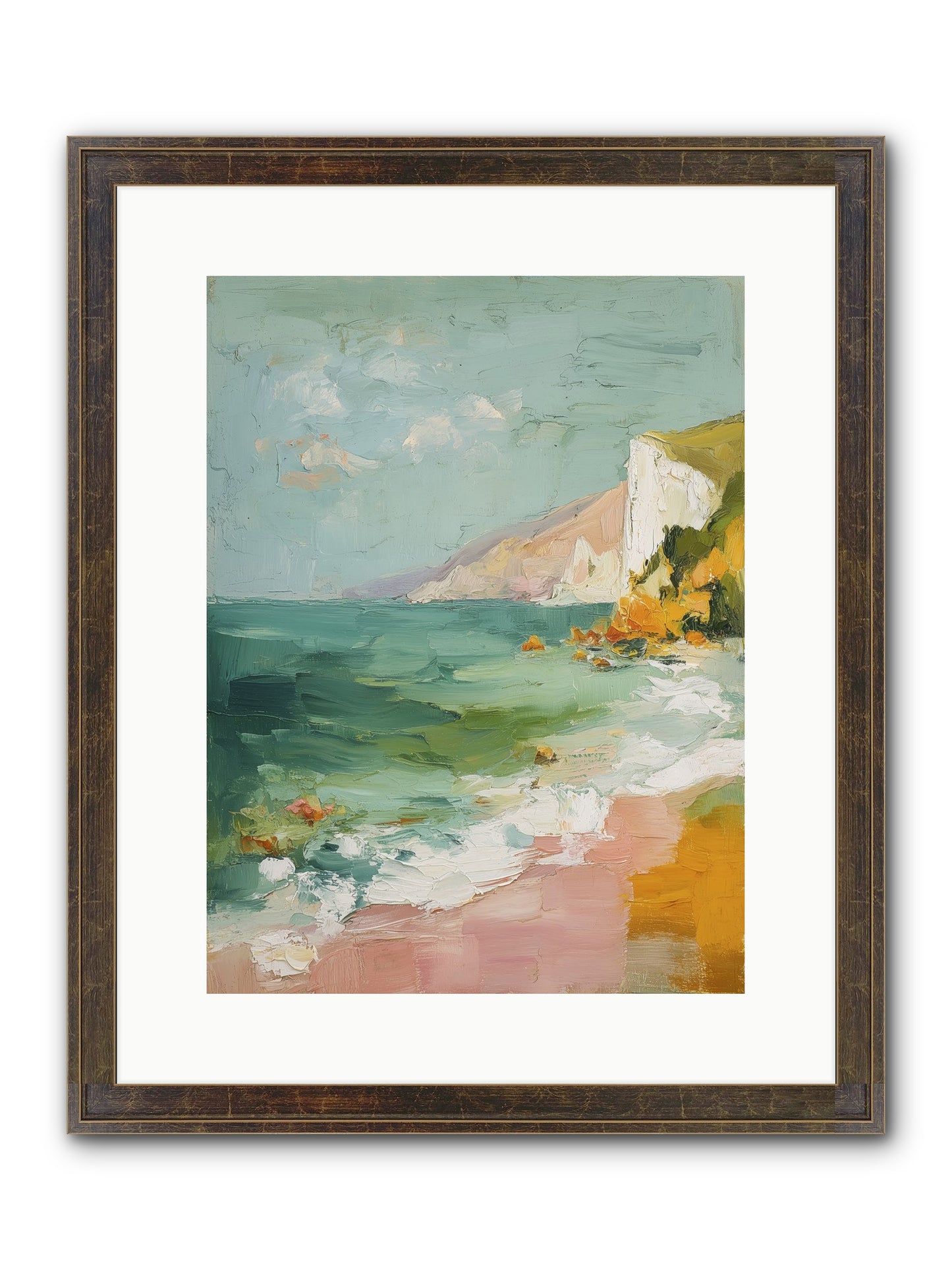 Clouds Across Blue Framed Print - Slimwoods Black/Gold 12x16