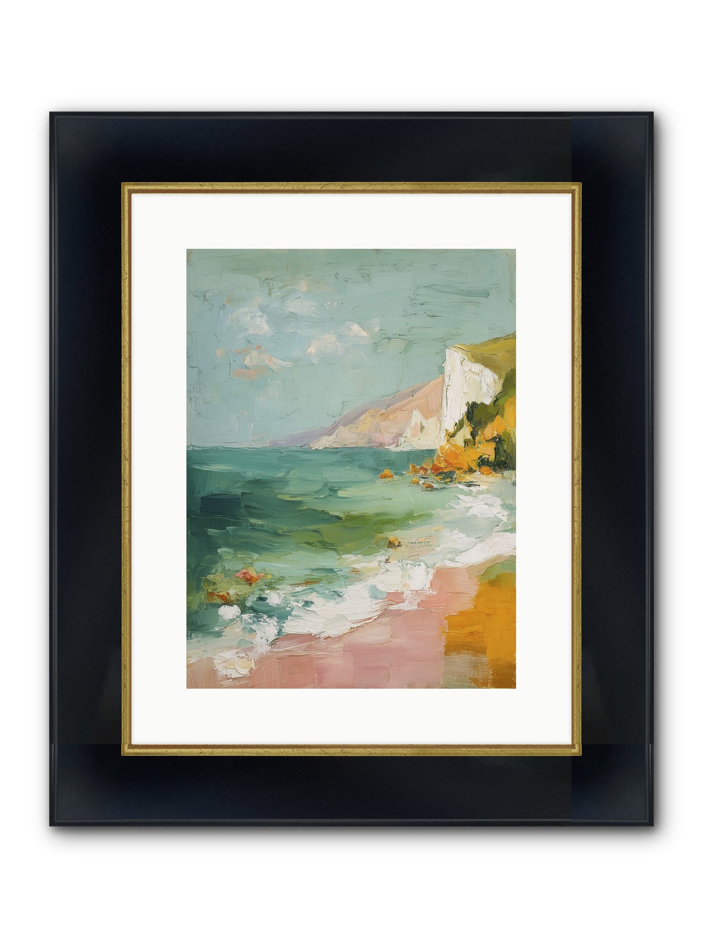 Clouds Across Blue Framed Print - Wide Black w/Gold 12x16