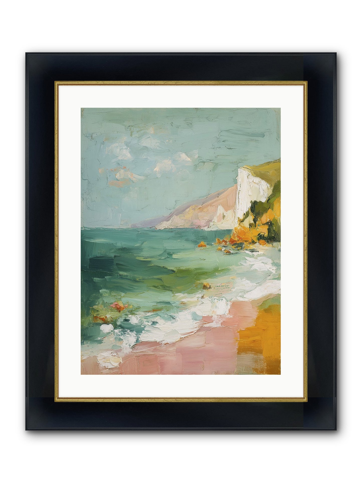 Clouds Across Blue Framed Print - Wide Black w/Gold 18x24