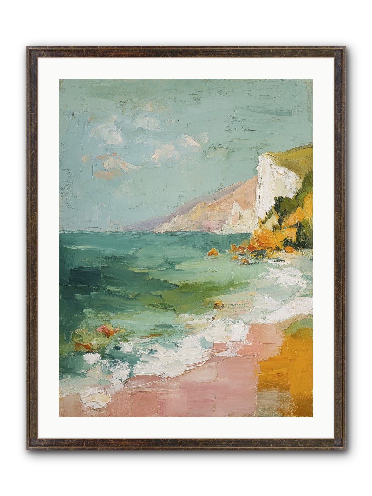 Clouds Across Blue Framed Print - Slimwoods Black/Gold 24x32