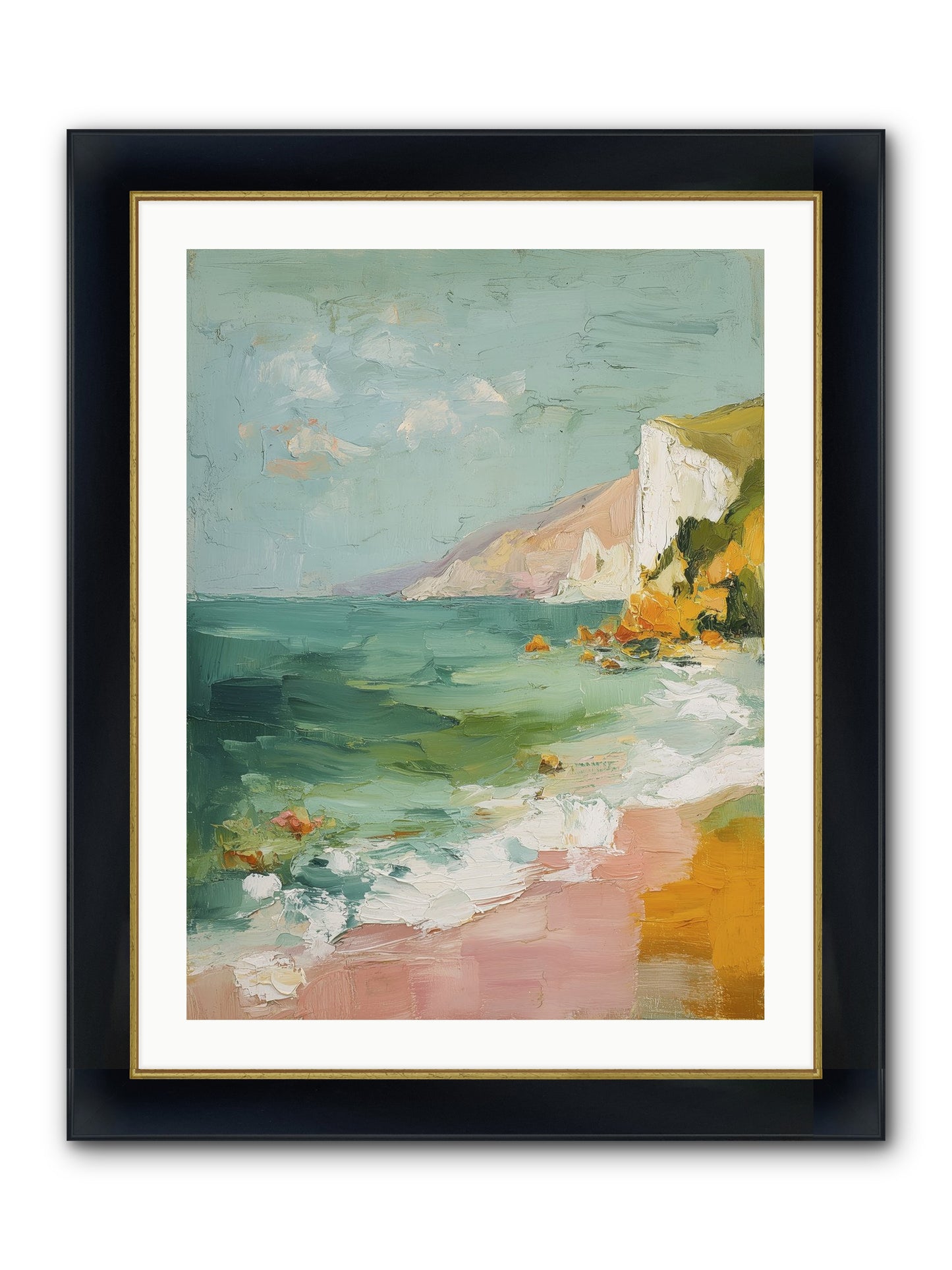 Clouds Across Blue Framed Print - Wide Black w/Gold 24x32