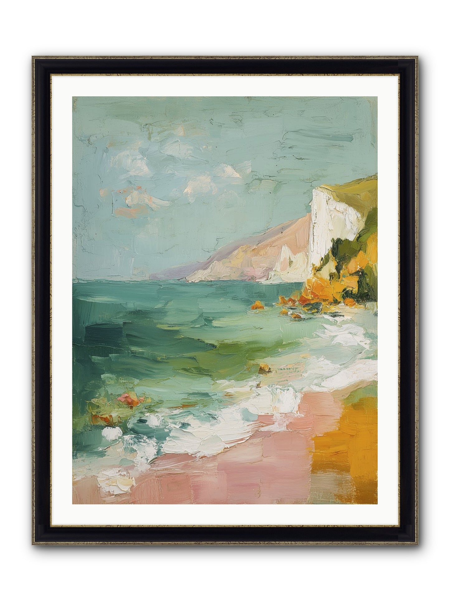 Clouds Across Blue Framed Print - Black & Gold 30x40