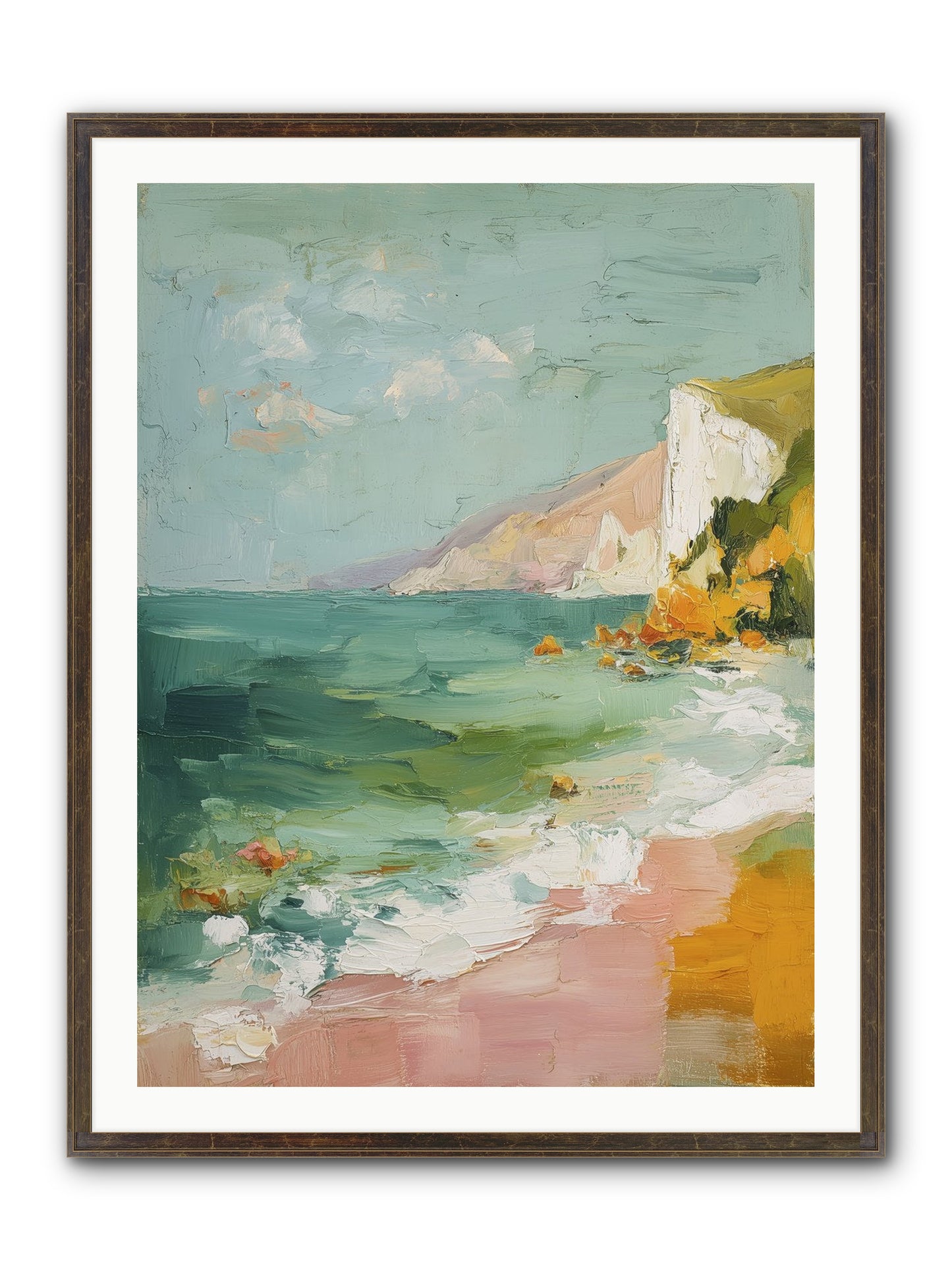 Clouds Across Blue Framed Print - Slimwoods Black/Gold 30x40
