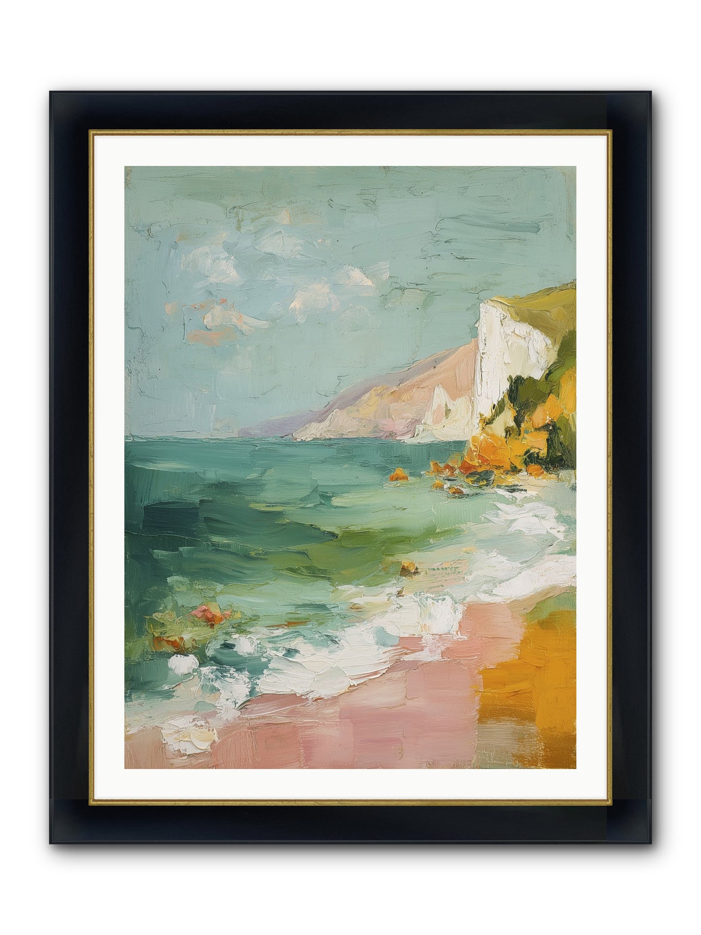 Clouds Across Blue Framed Print - Wide Black w/Gold 30x40
