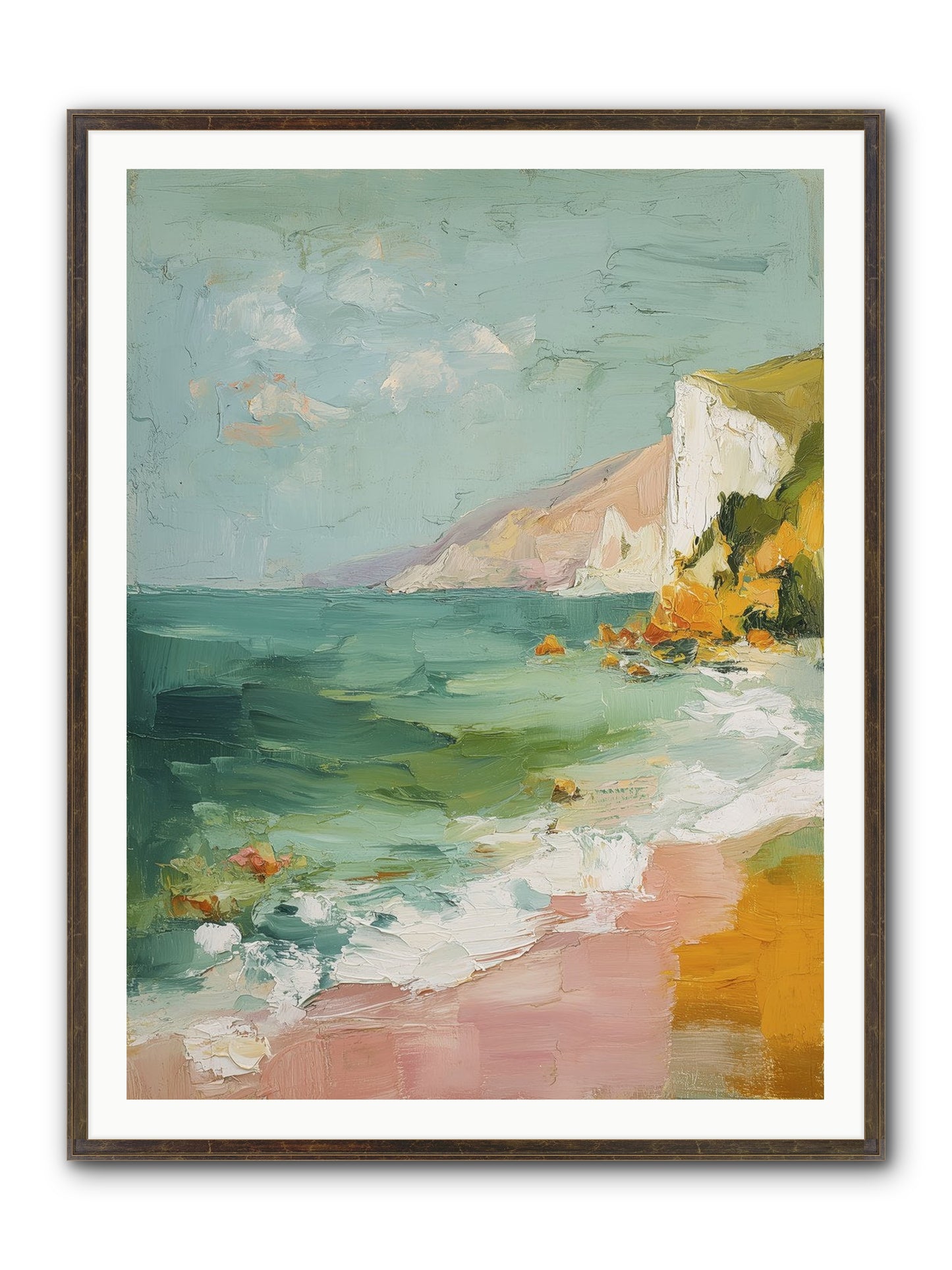 Clouds Across Blue Framed Print - Slimwoods Black/Gold 36x48