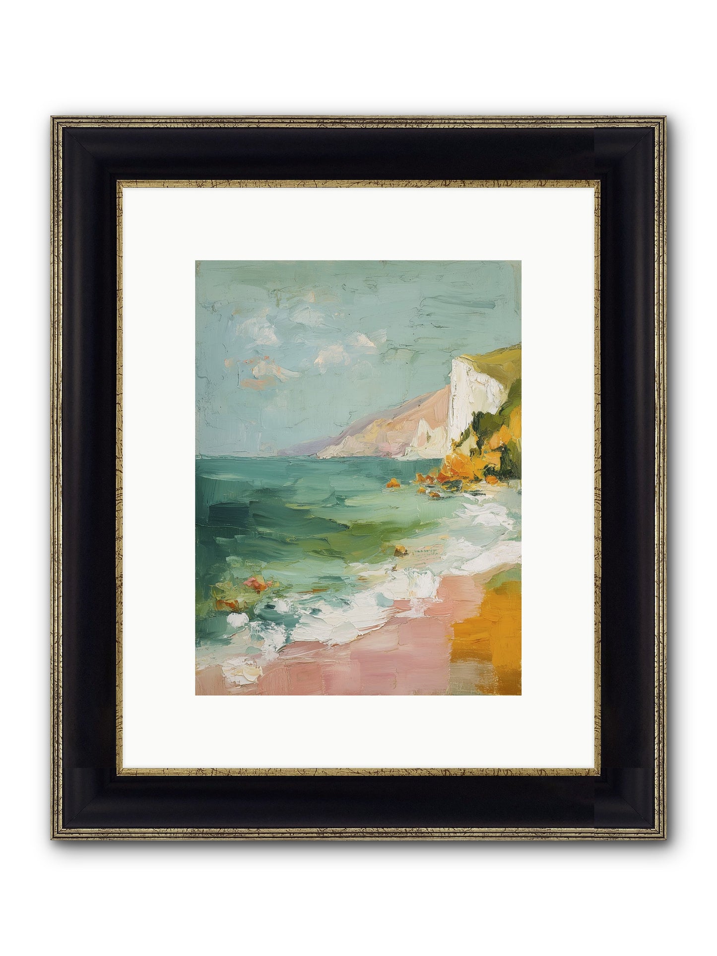 Clouds Across Blue Framed Print - Black & Gold 9x12