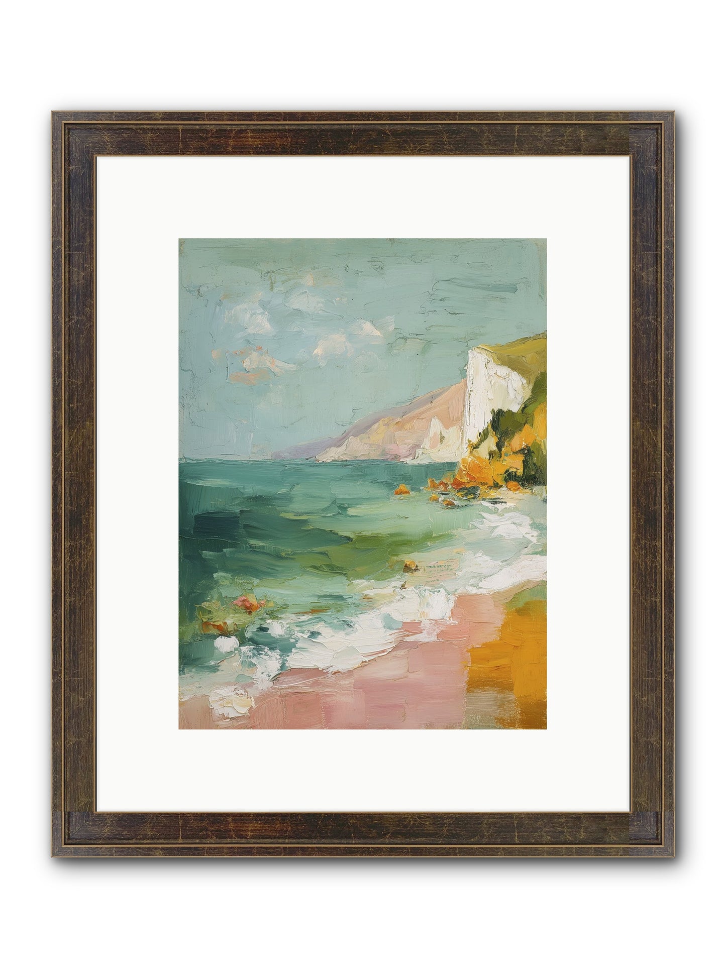 Clouds Across Blue Framed Print - Slimwoods Black/Gold 9x12