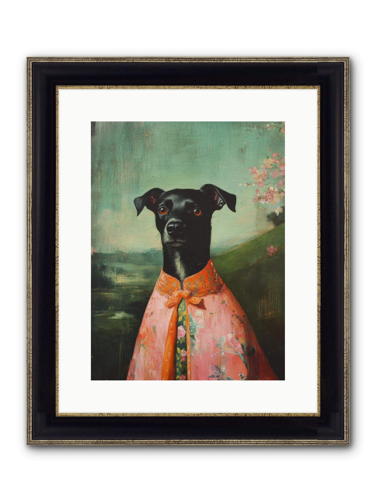 Clover Mae Framed Print - Black & Gold 12x16