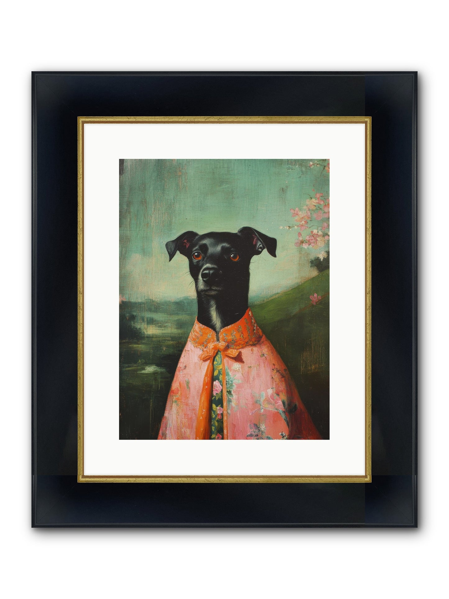 Clover Mae Framed Print - Wide Black w/Gold 12x16