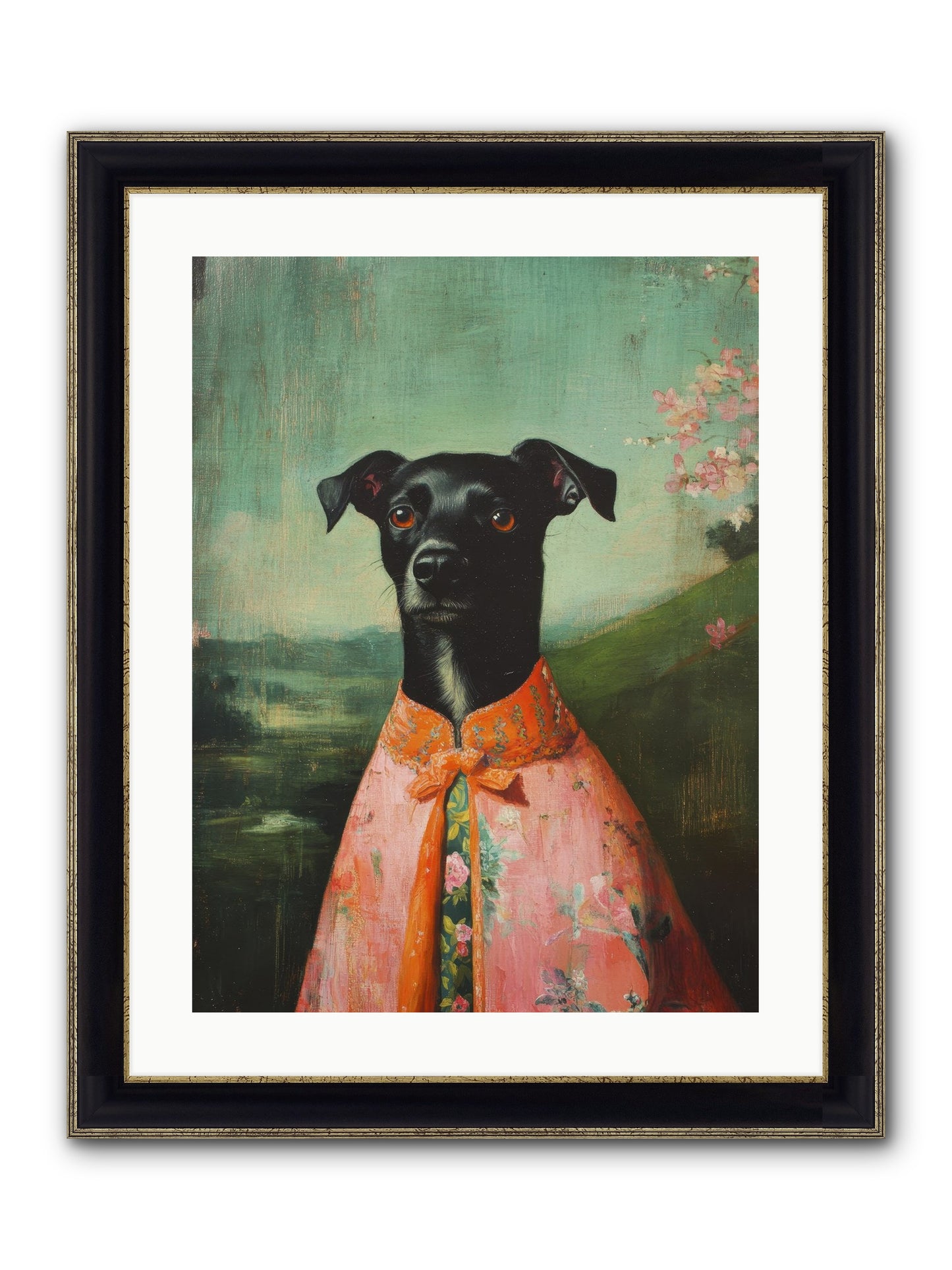 Clover Mae Framed Print - Black & Gold 18x24