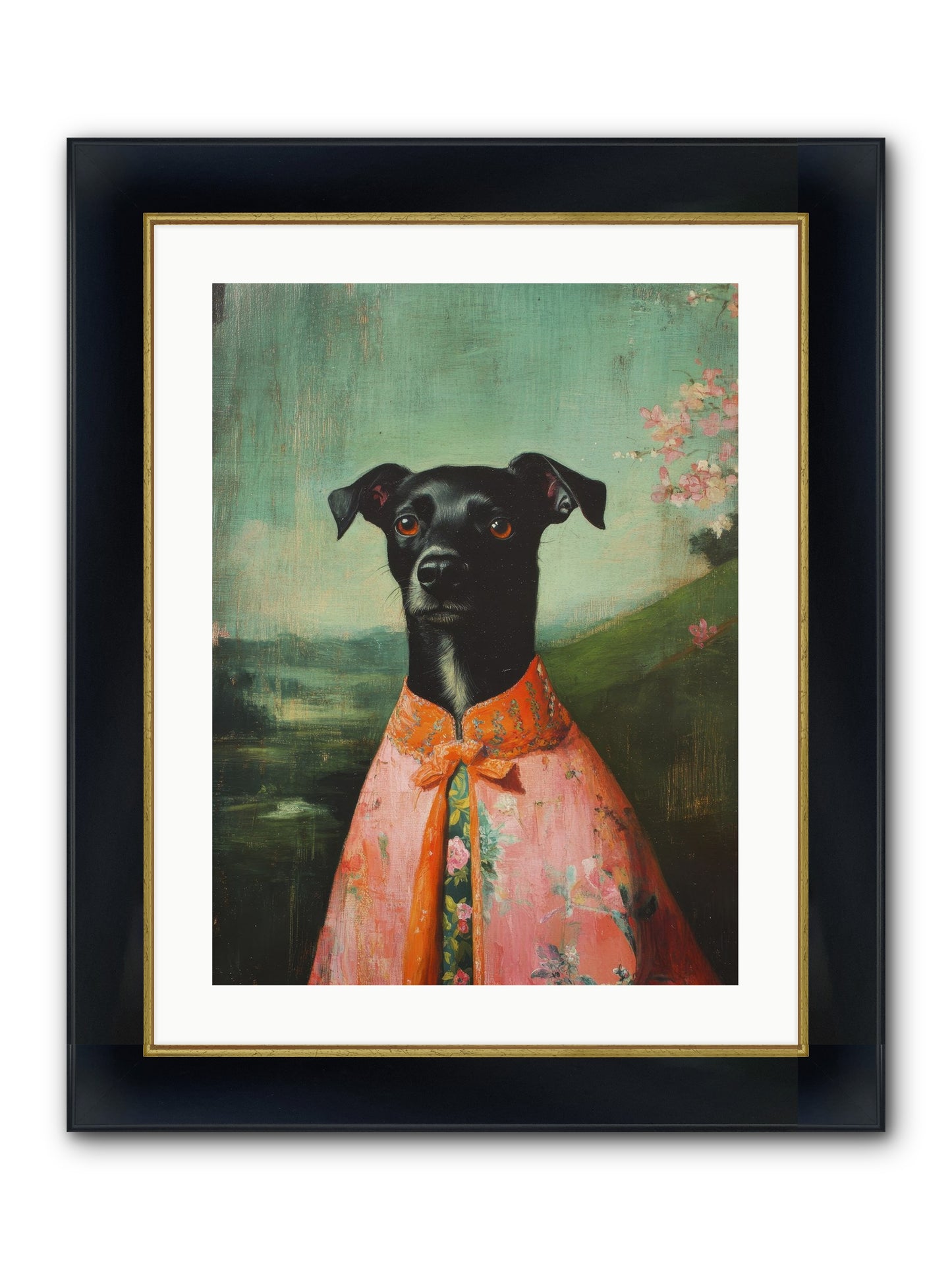 Clover Mae Framed Print - Wide Black w/Gold 18x24