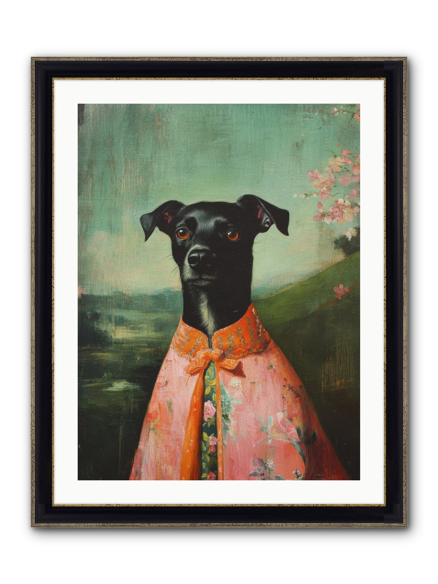 Clover Mae Framed Print - Black & Gold 24x32