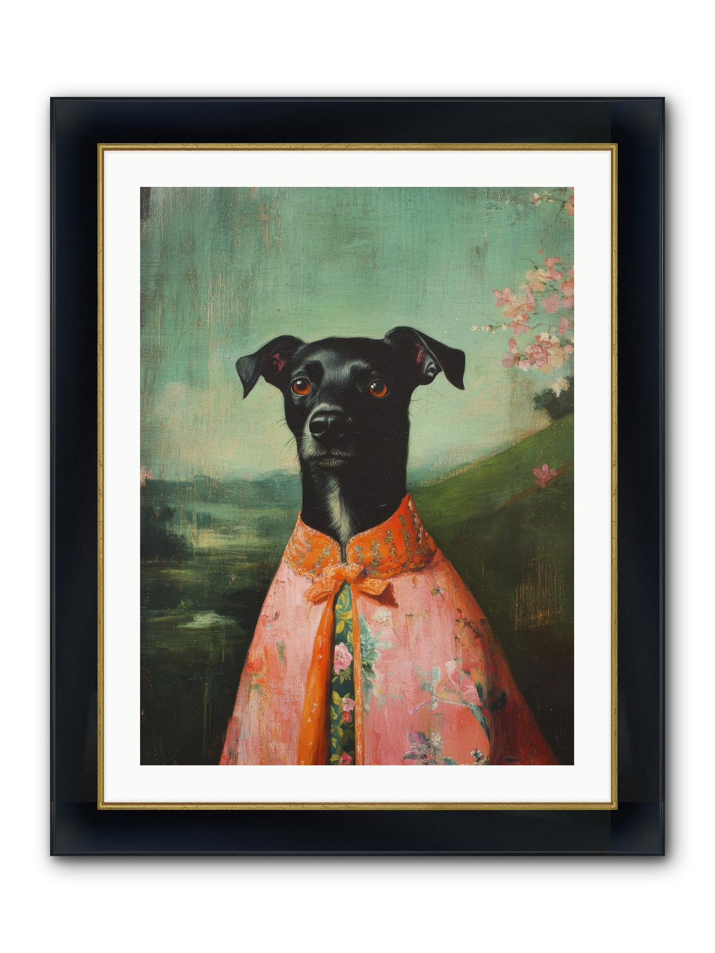 Clover Mae Framed Print - Wide Black w/Gold 24x32