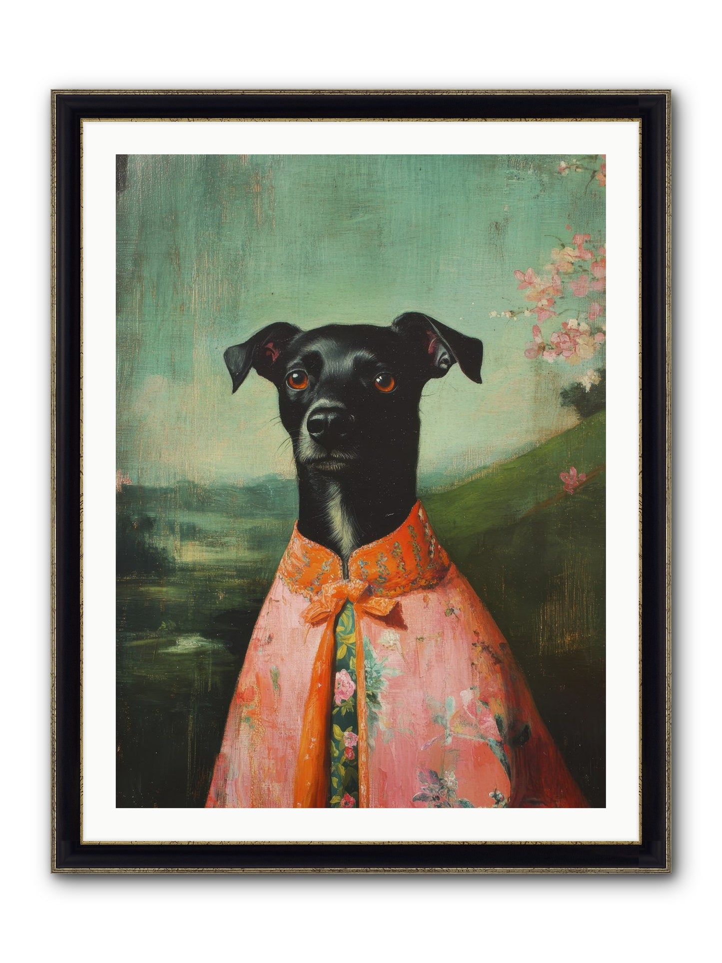 Clover Mae Framed Print - Black & Gold 30x40
