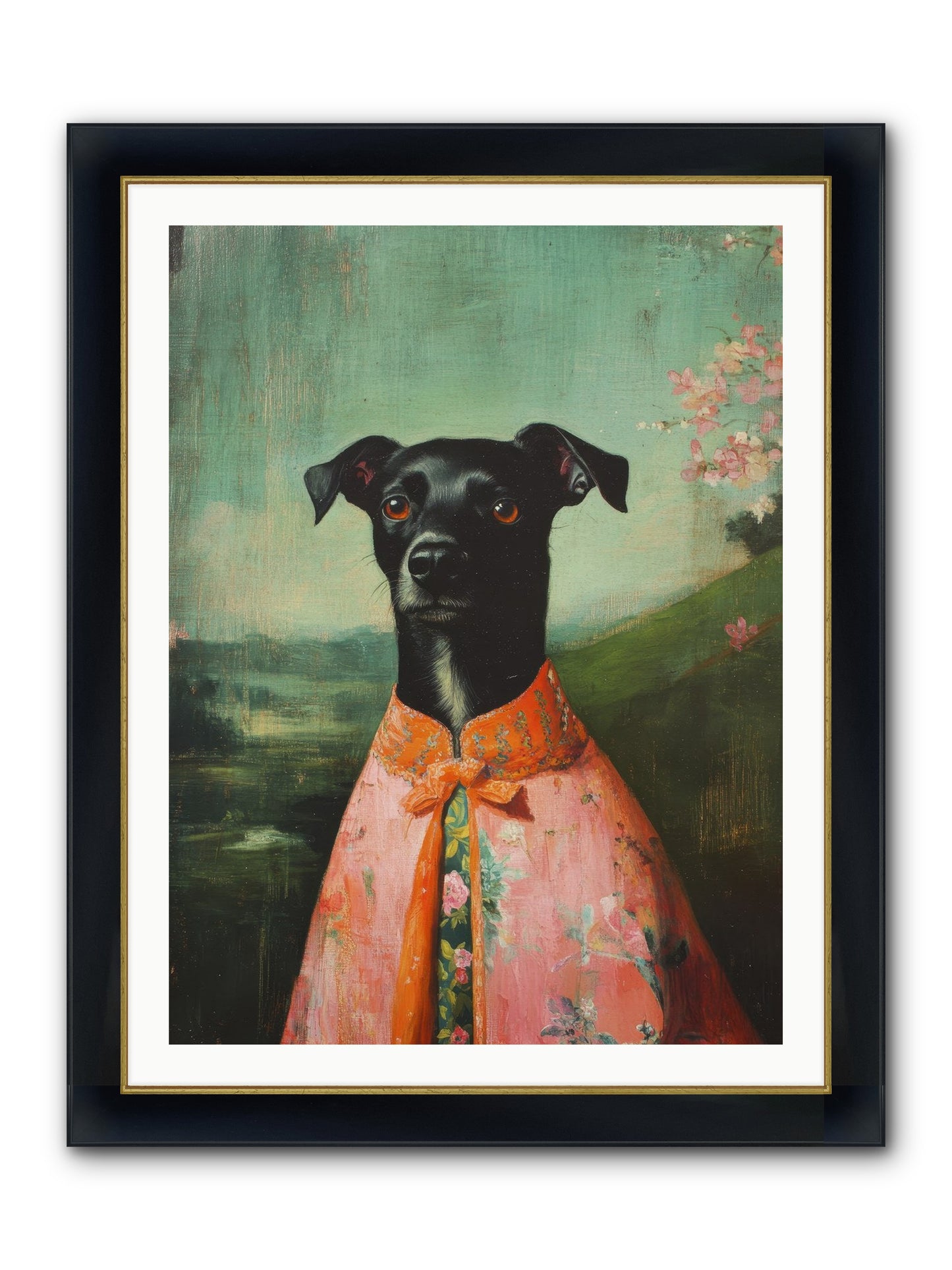 Clover Mae Framed Print - Wide Black w/Gold 30x40