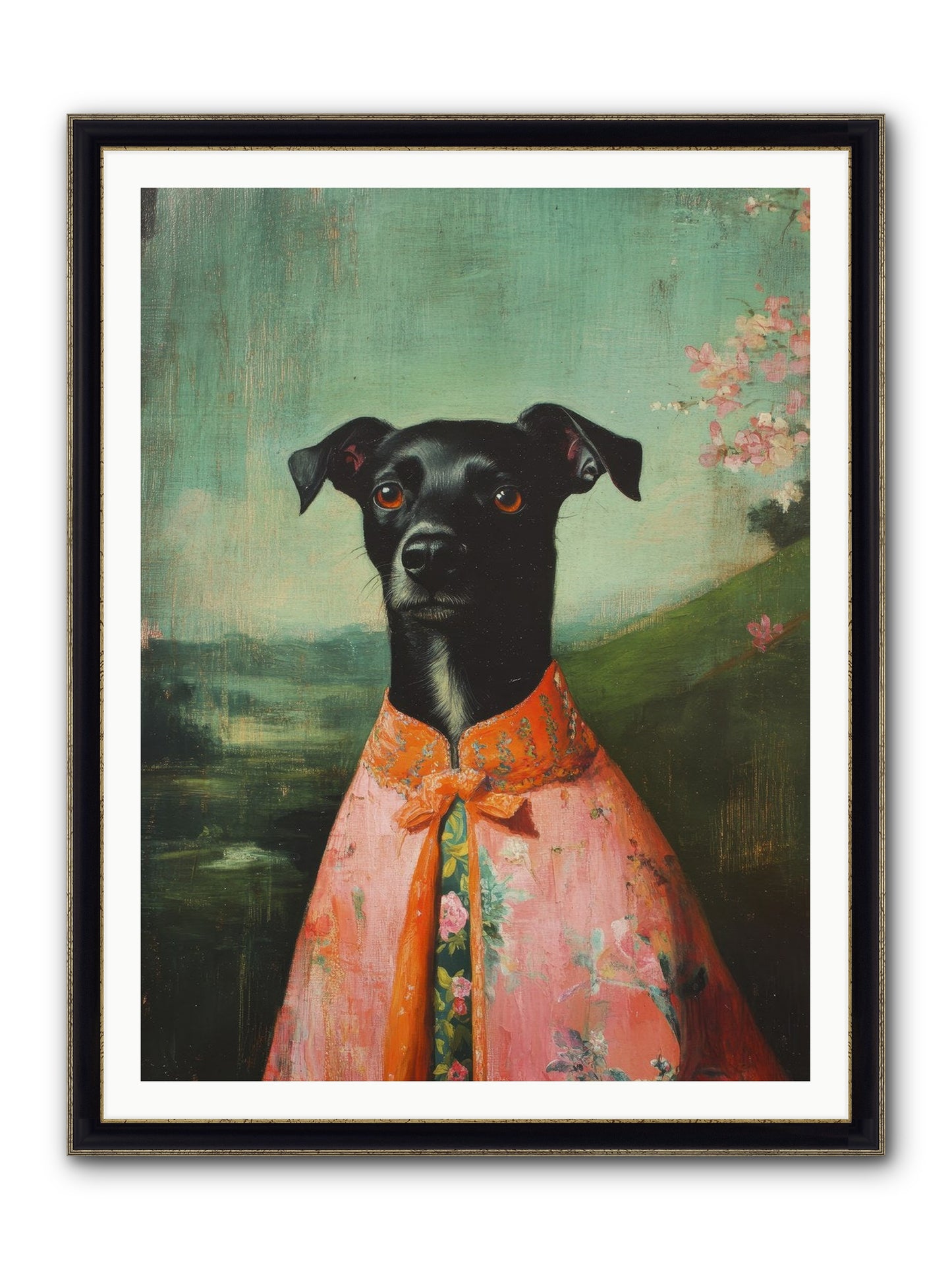 Clover Mae Framed Print - Black & Gold 36x48