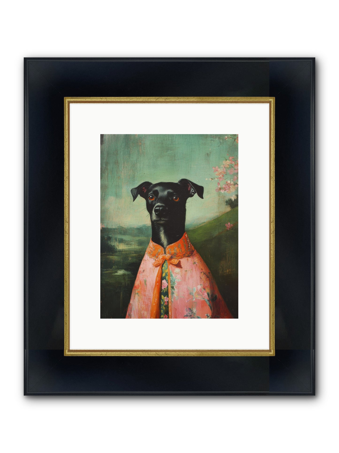 Clover Mae Framed Print - Wide Black w/Gold 9x12