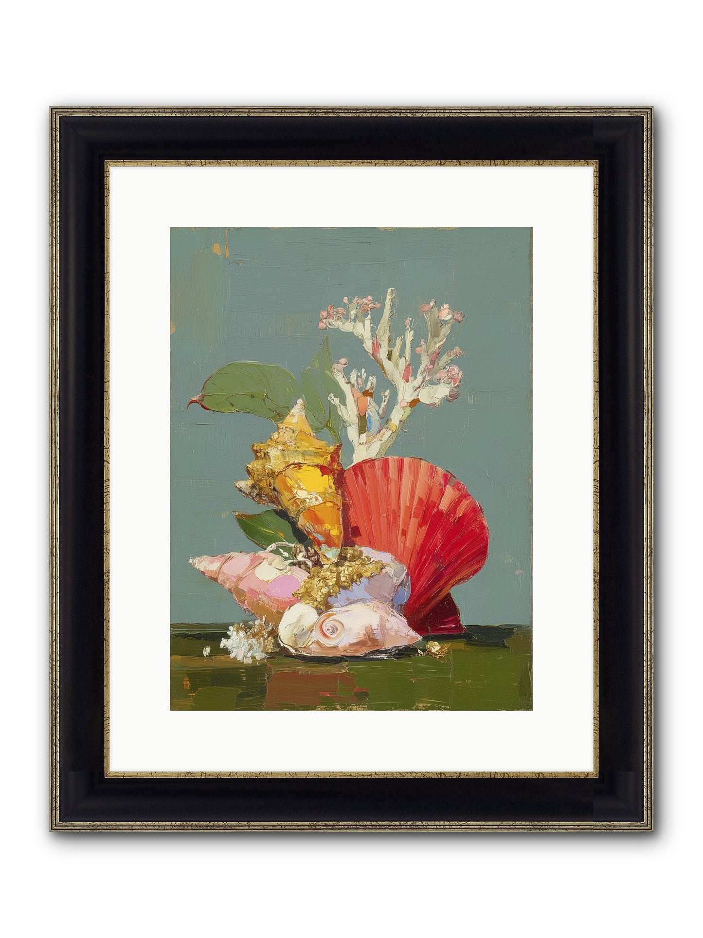 Coastal Archaeology Framed Print - Black & Gold 12x16