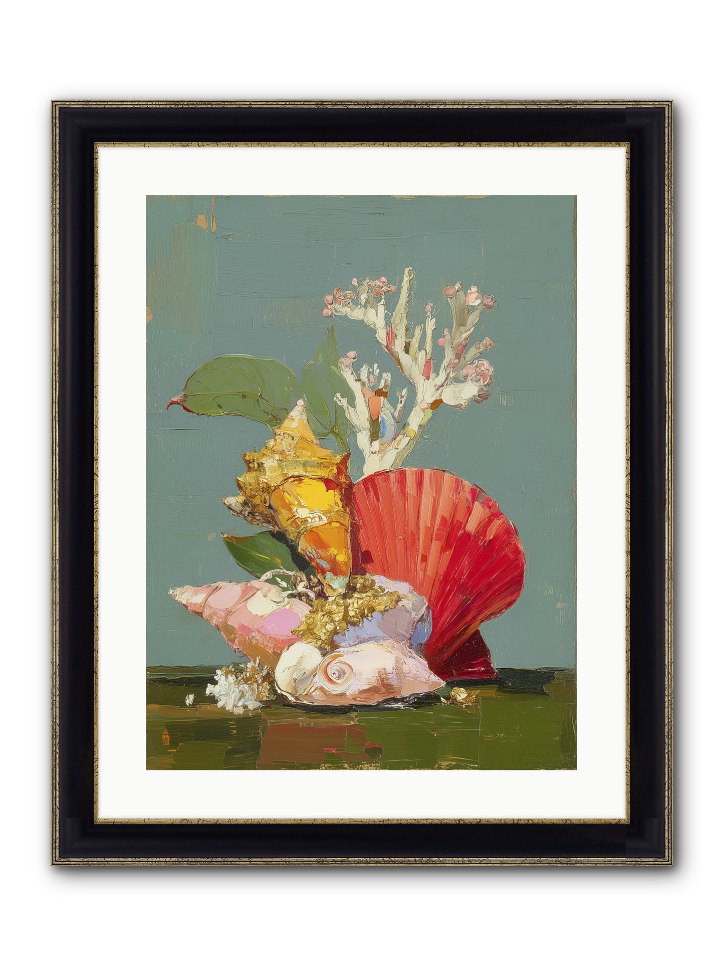 Coastal Archaeology Framed Print - Black & Gold 18x24