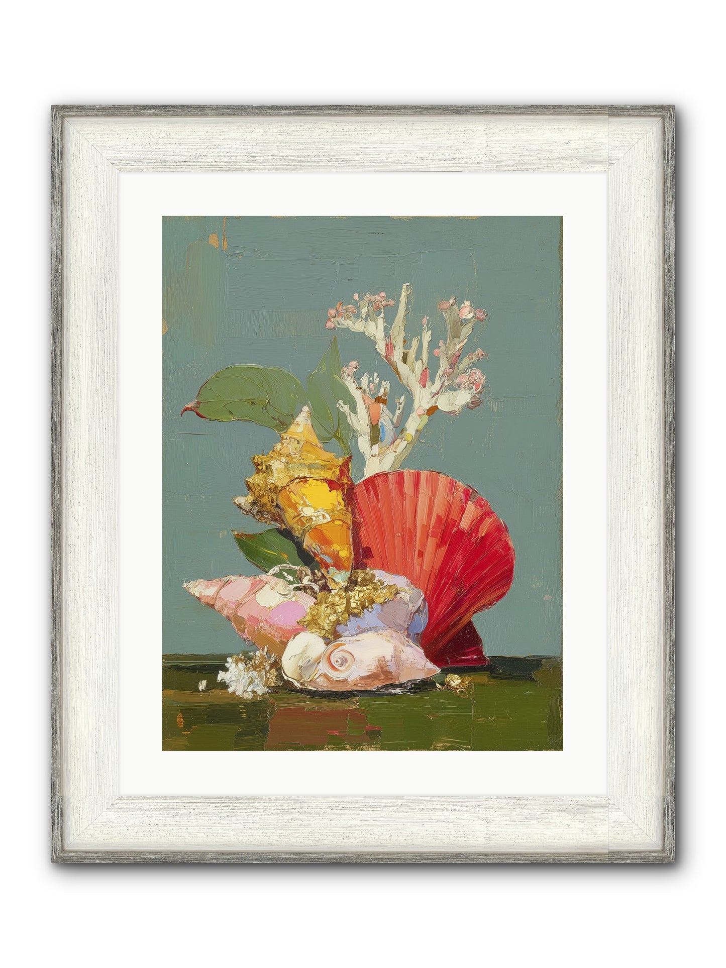 Coastal Archaeology Framed Print - Driftwood White 18x24