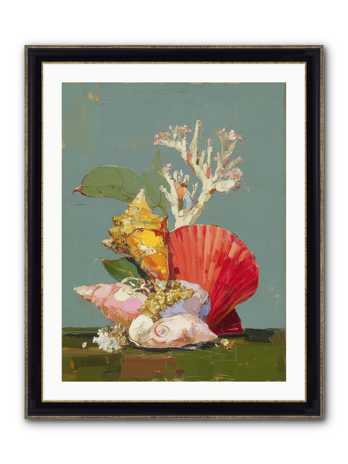Coastal Archaeology Framed Print - Black & Gold 24x32