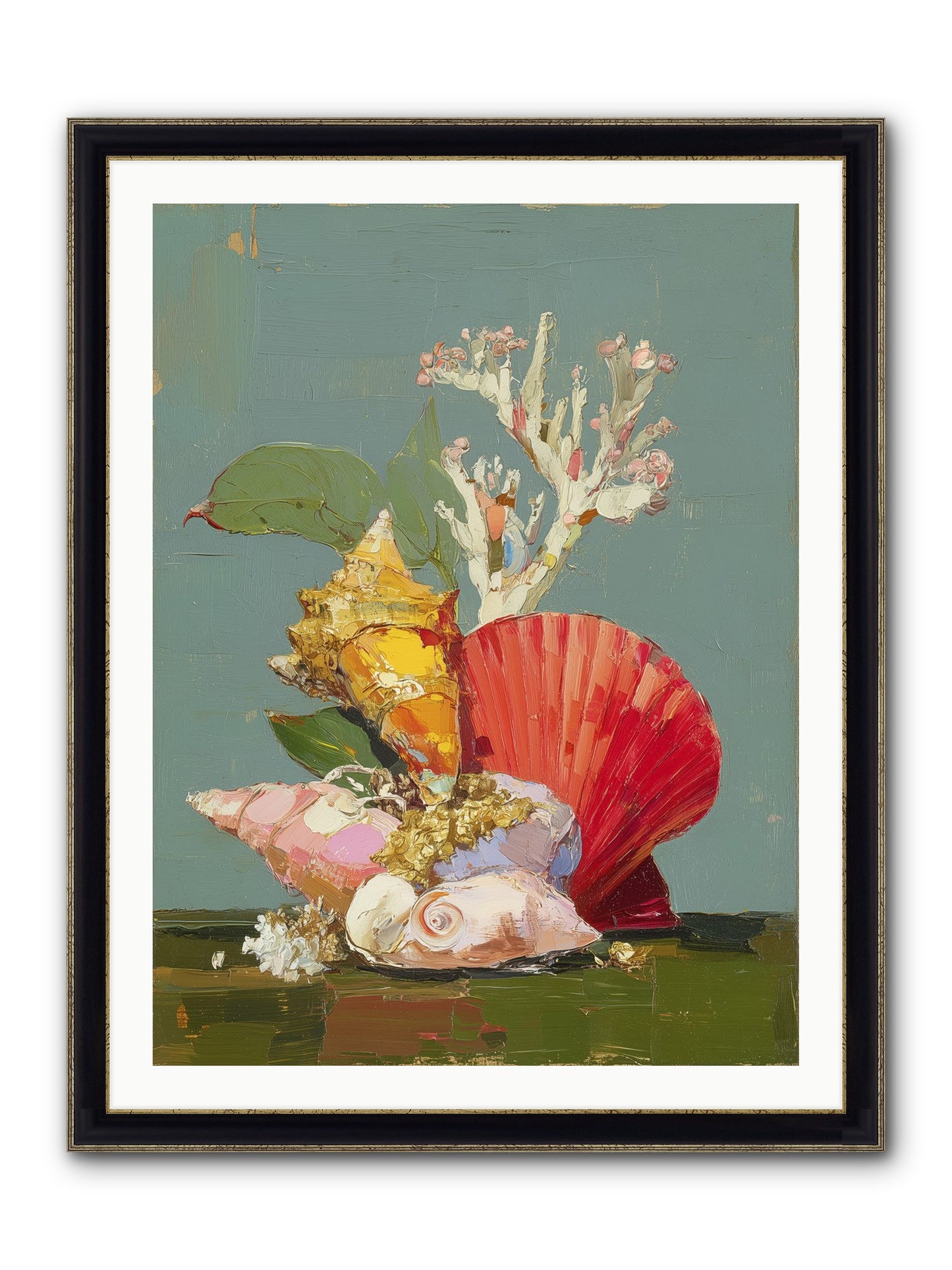 Coastal Archaeology Framed Print - Black & Gold 30x40