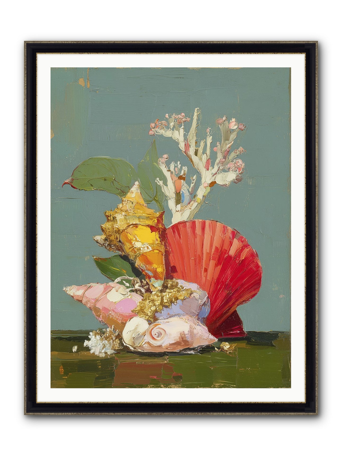 Coastal Archaeology Framed Print - Black & Gold 36x48