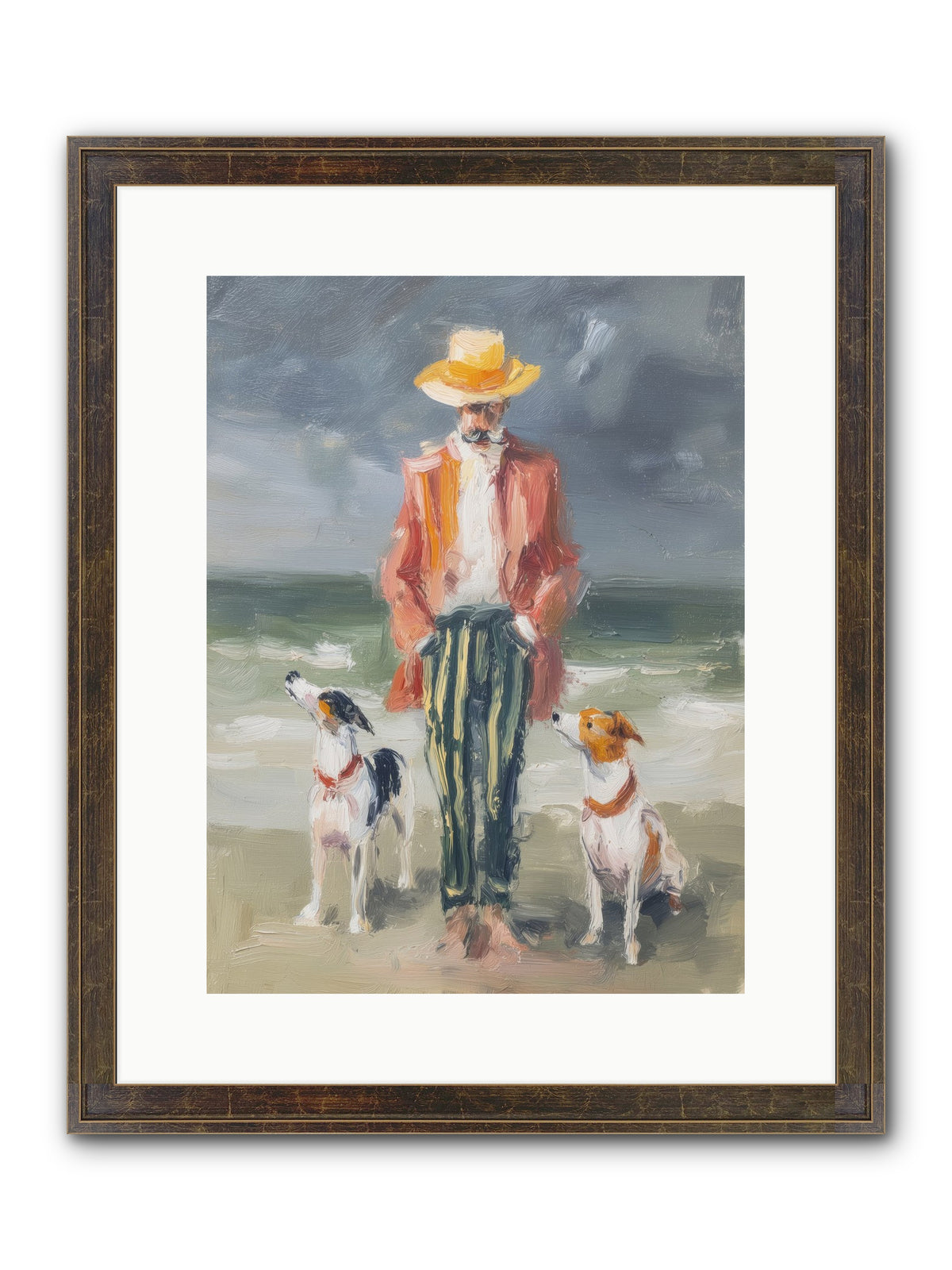 Coastal Canines Framed Print - Slimwoods Black/Gold 12x16