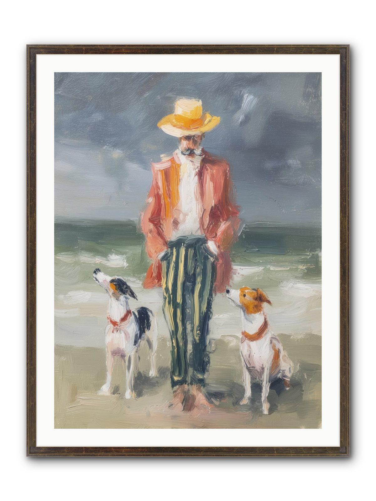 Coastal Canines Framed Print - Slimwoods Black/Gold 30x40