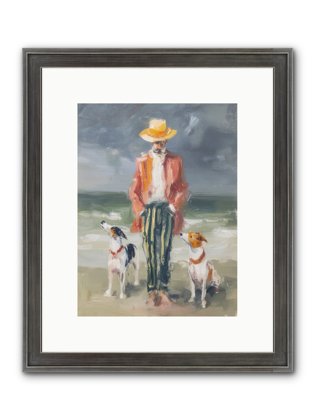 Coastal Canines Framed Print - Slimwoods Black/Silver 9x12