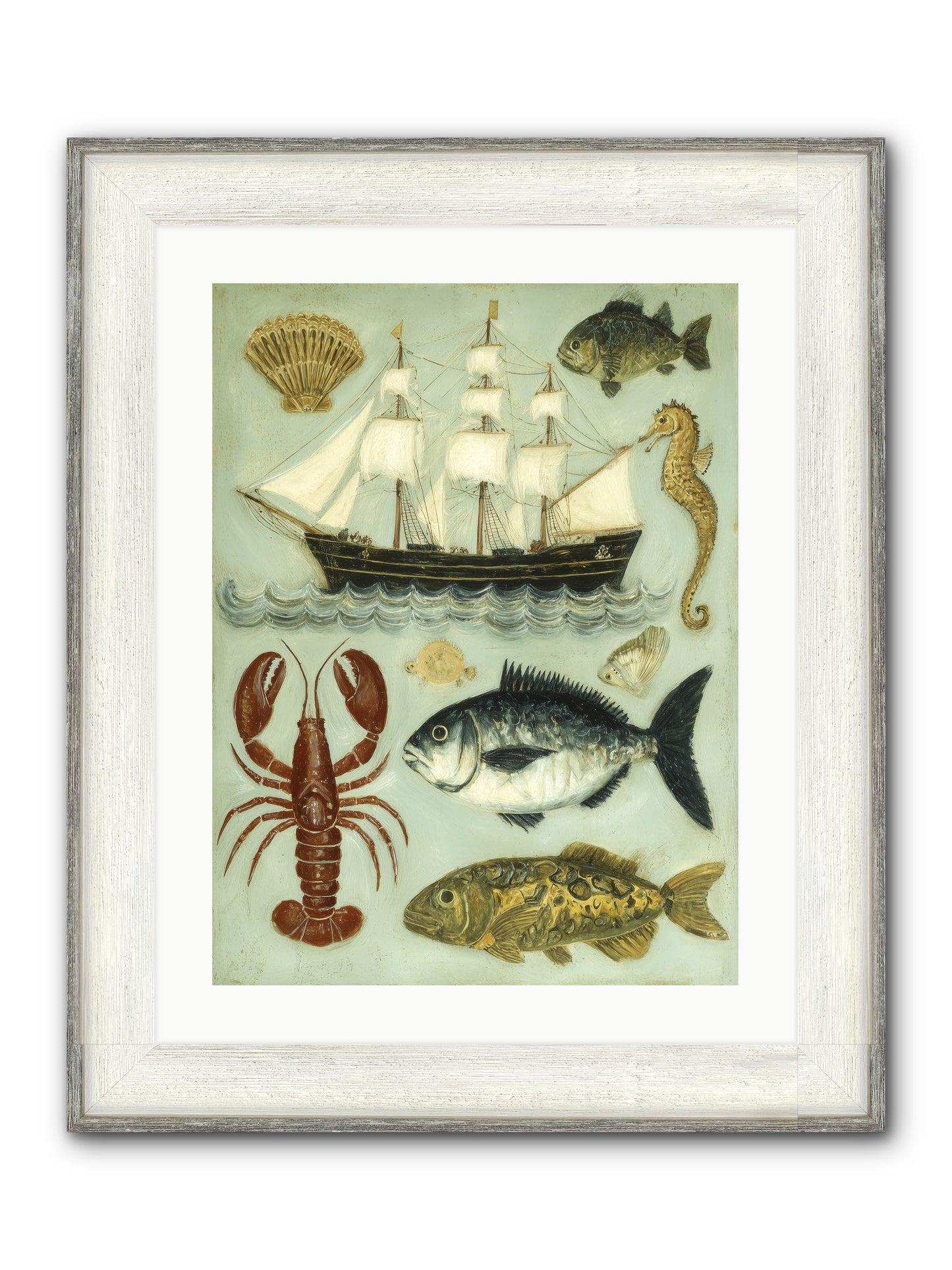 Coastal Chronicles Framed Print - Driftwood White 18x24