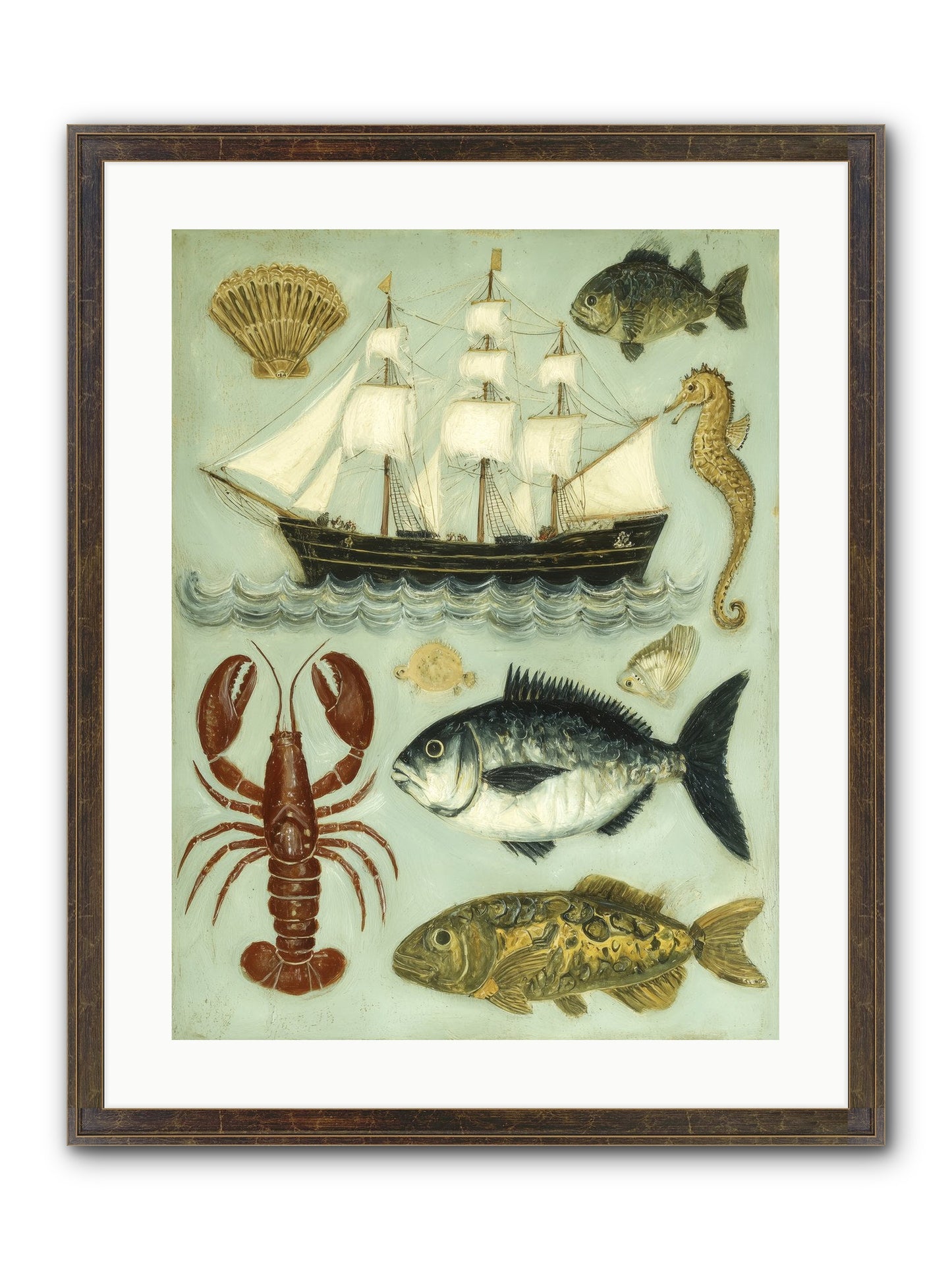 Coastal Chronicles Framed Print - Slimwoods Black/Gold 18x24