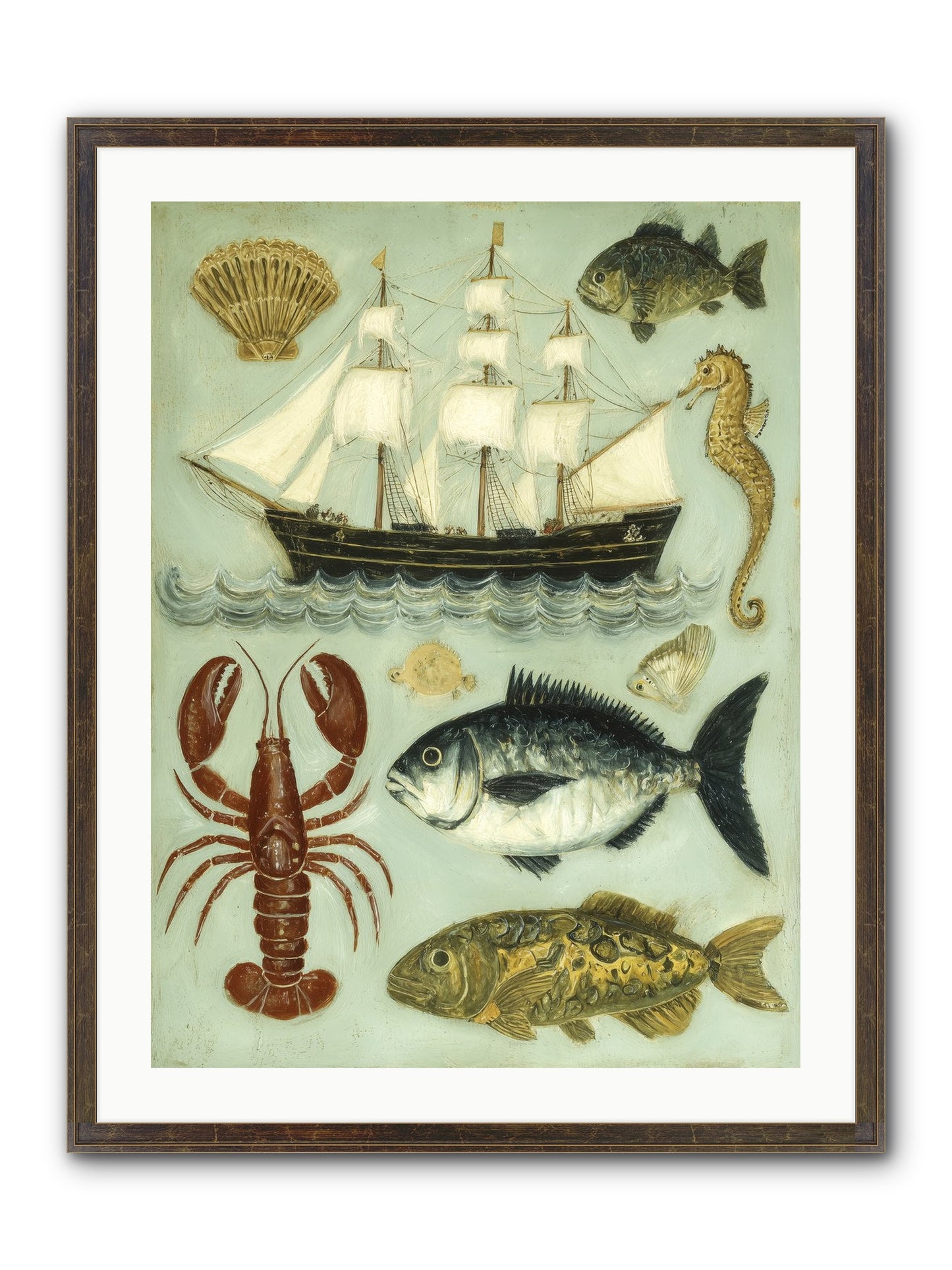 Coastal Chronicles Framed Print - Slimwoods Black/Gold 24x32