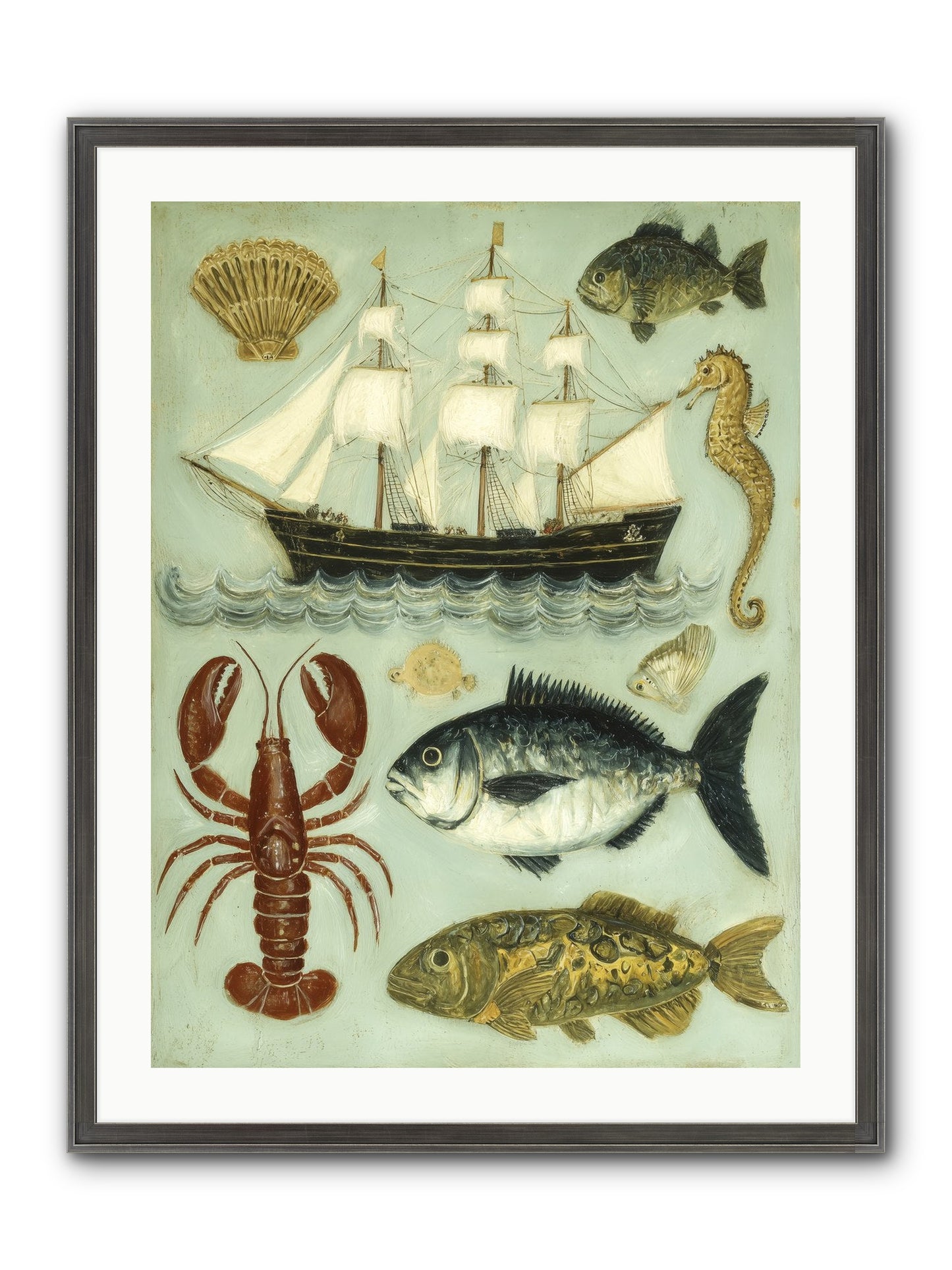 Coastal Chronicles Framed Print - Slimwoods Black/Silver 24x32