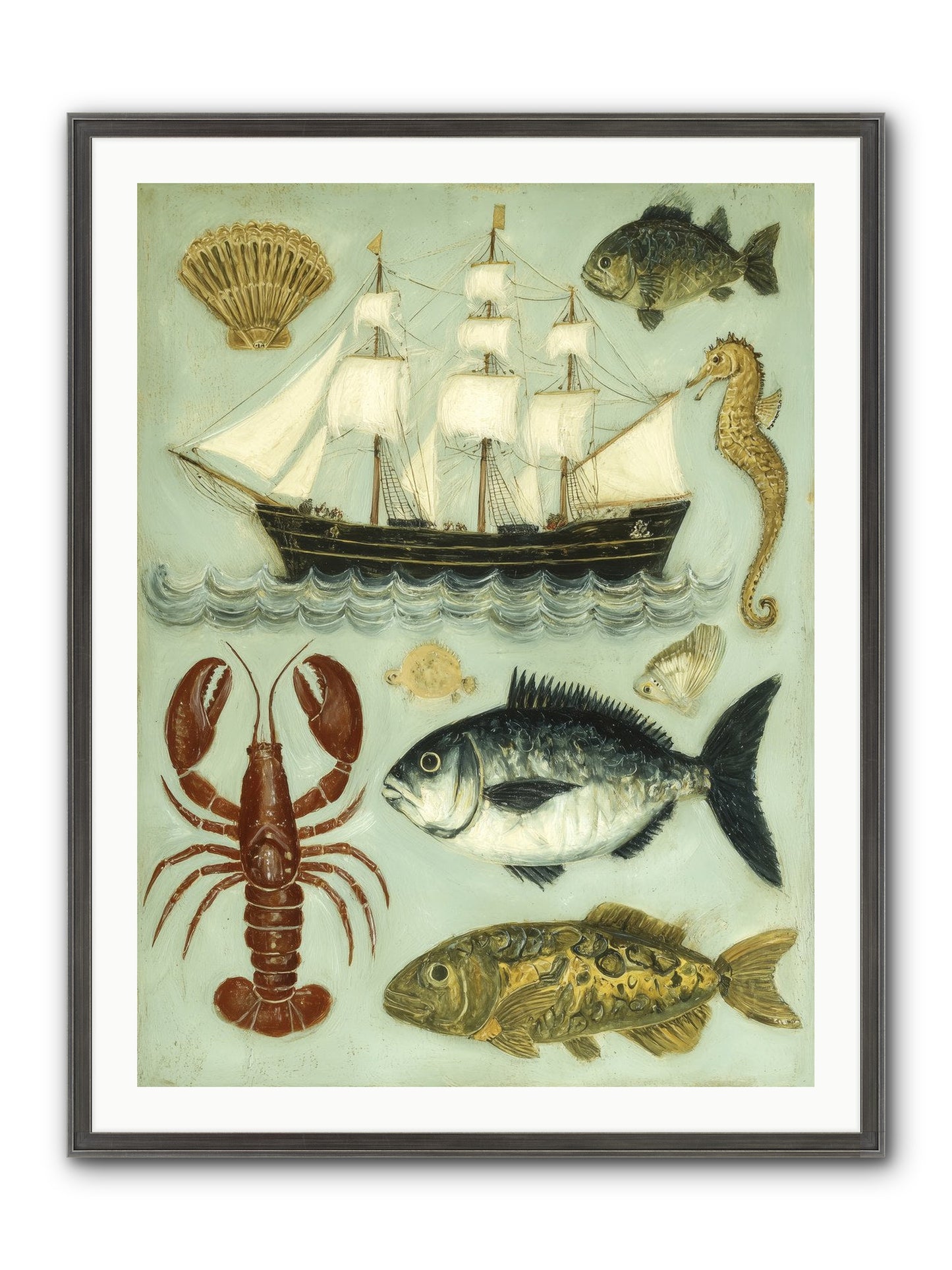 Coastal Chronicles Framed Print - Slimwoods Black/Silver 30x40