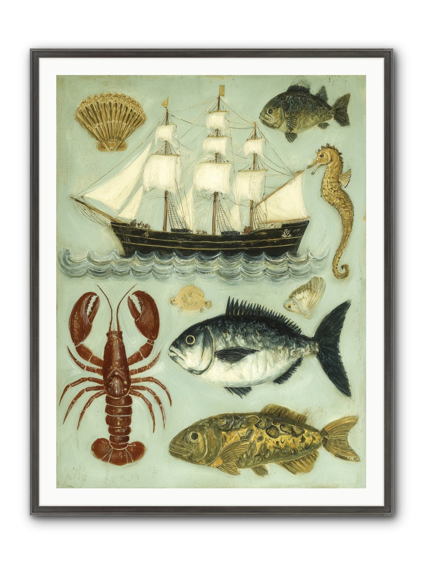 Coastal Chronicles Framed Print - Slimwoods Black/Silver 36x48