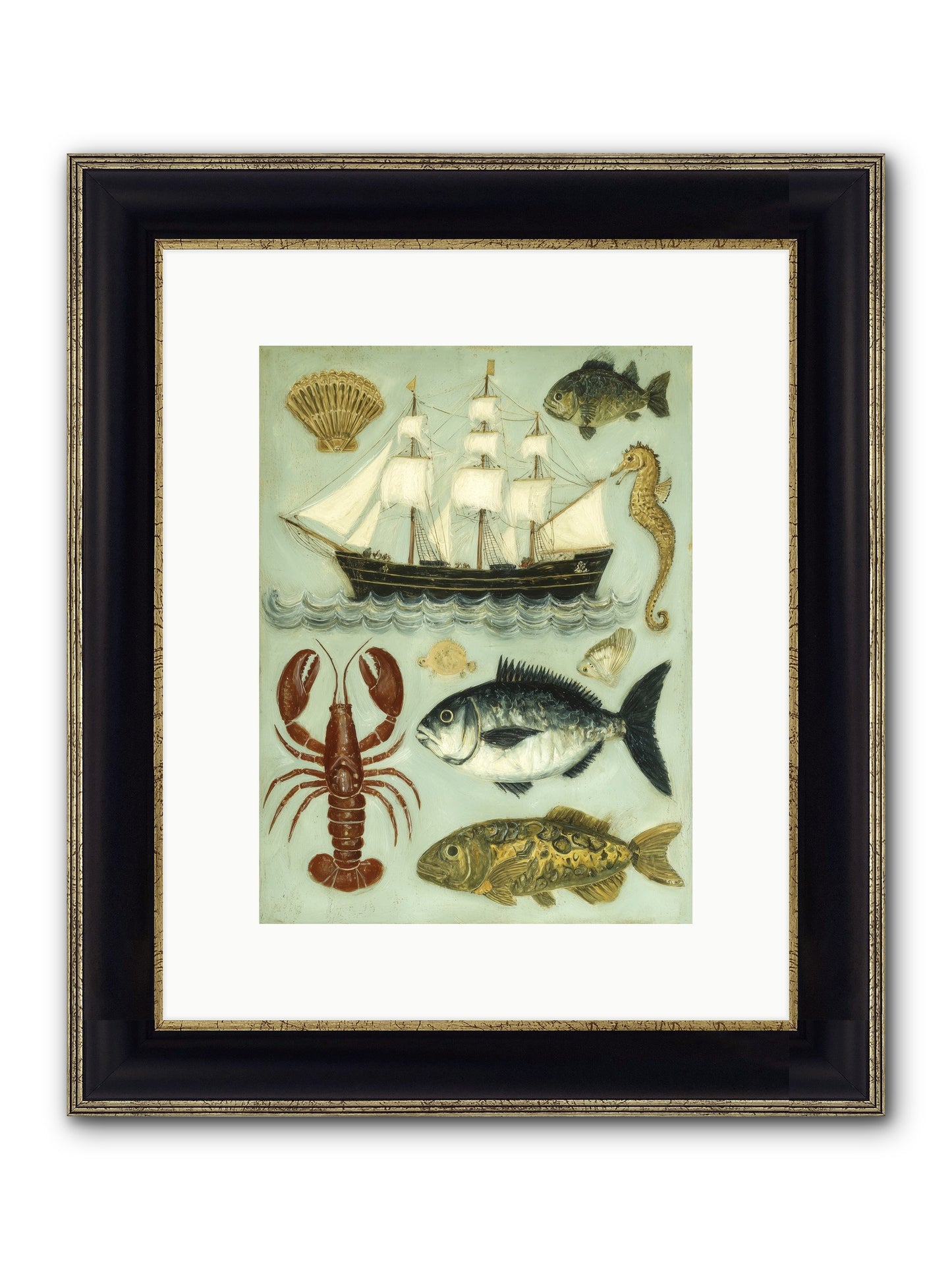 Coastal Chronicles Framed Print - Black & Gold 9x12