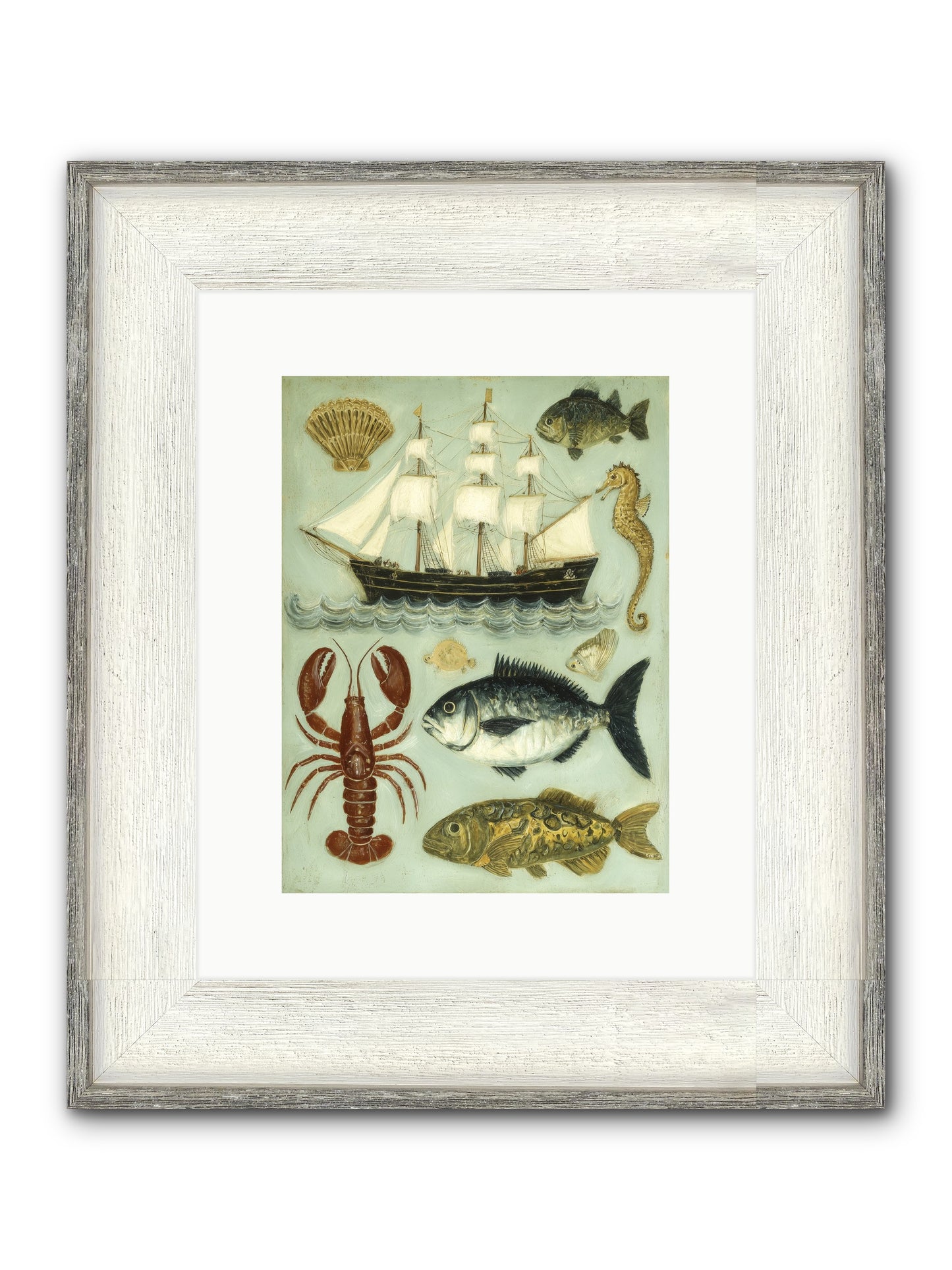 Coastal Chronicles Framed Print - Driftwood White 9x12