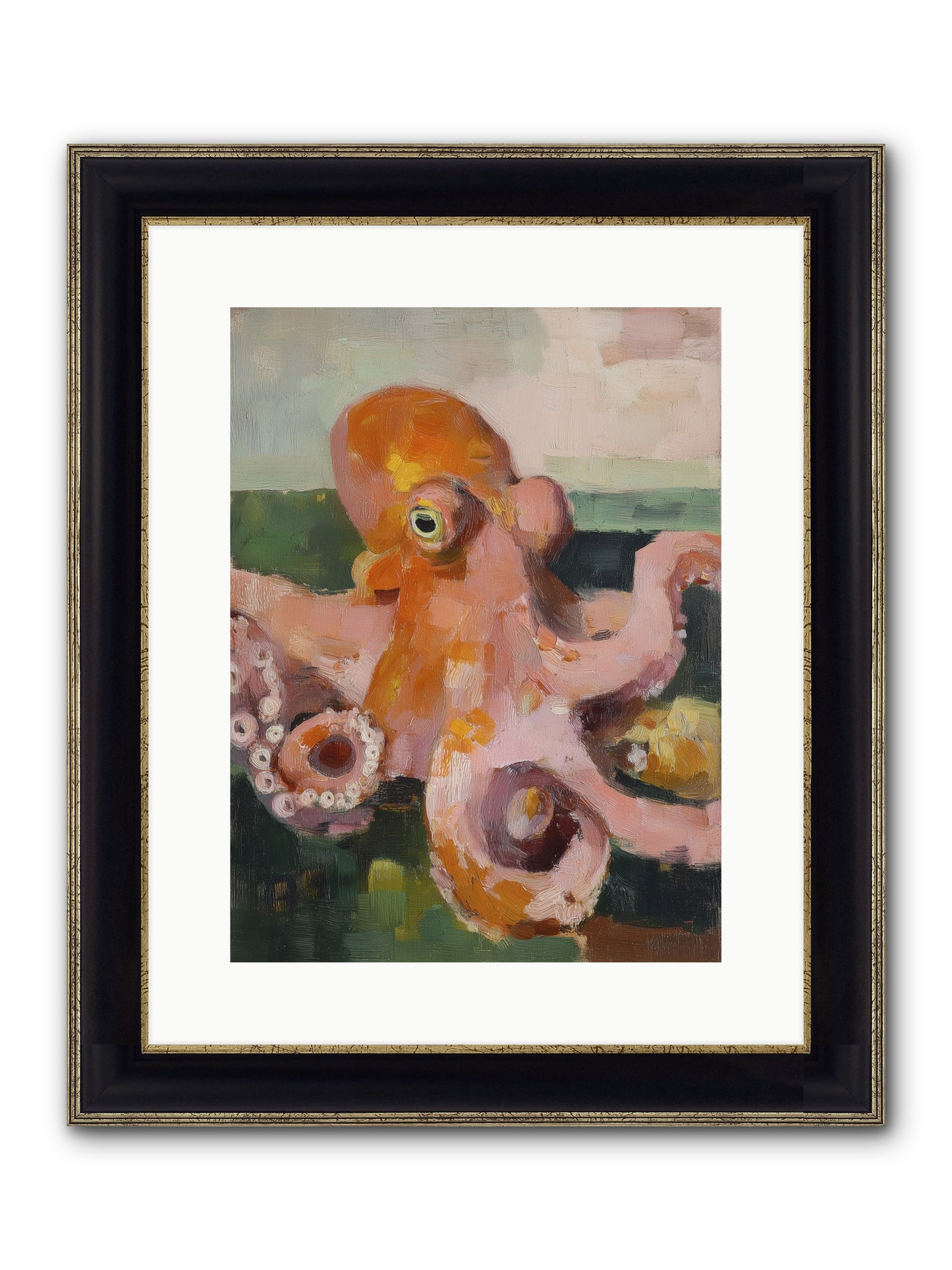 Coastal Courts Framed Print - Black & Gold 12x16