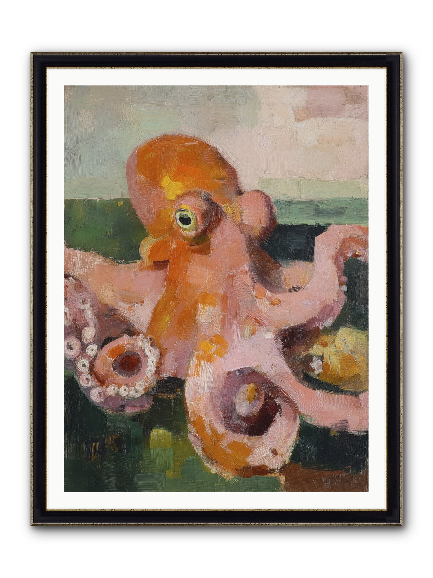 Coastal Courts Framed Print - Black & Gold 36x48