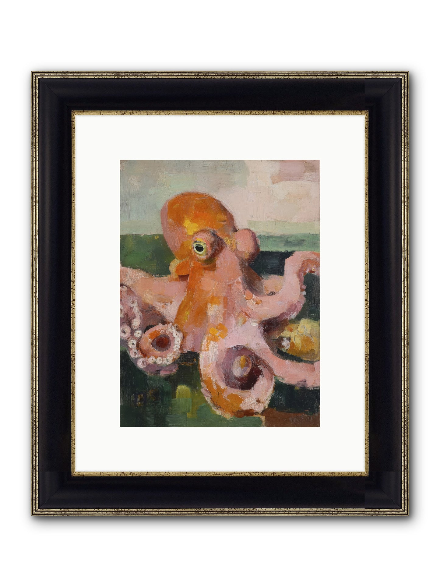 Coastal Courts Framed Print - Black & Gold 9x12