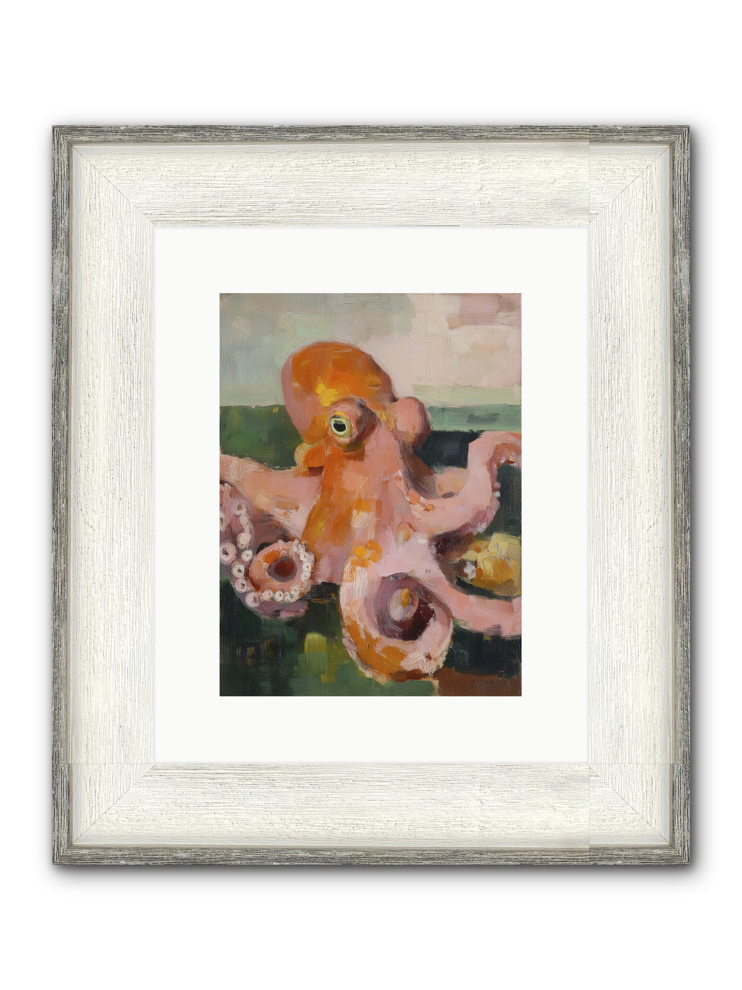 Coastal Courts Framed Print - Driftwood White 9x12