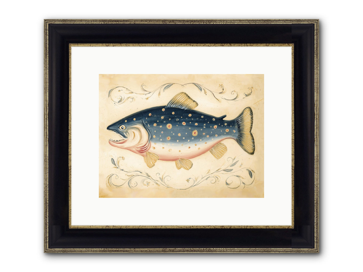 Coastal Drifter Framed Print - Black & Gold 12x9