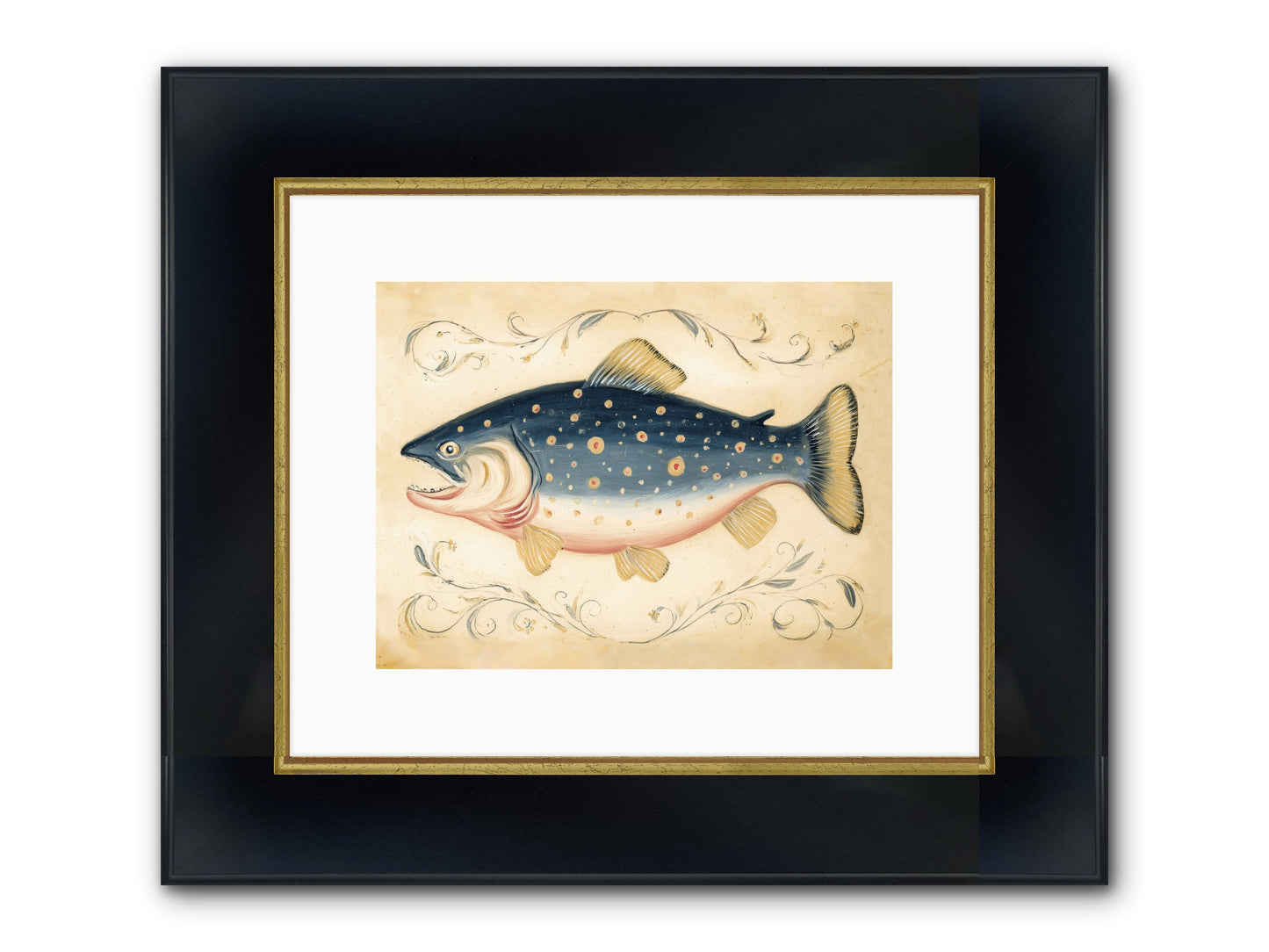 Coastal Drifter Framed Print - Wide Black w/Gold 12x9
